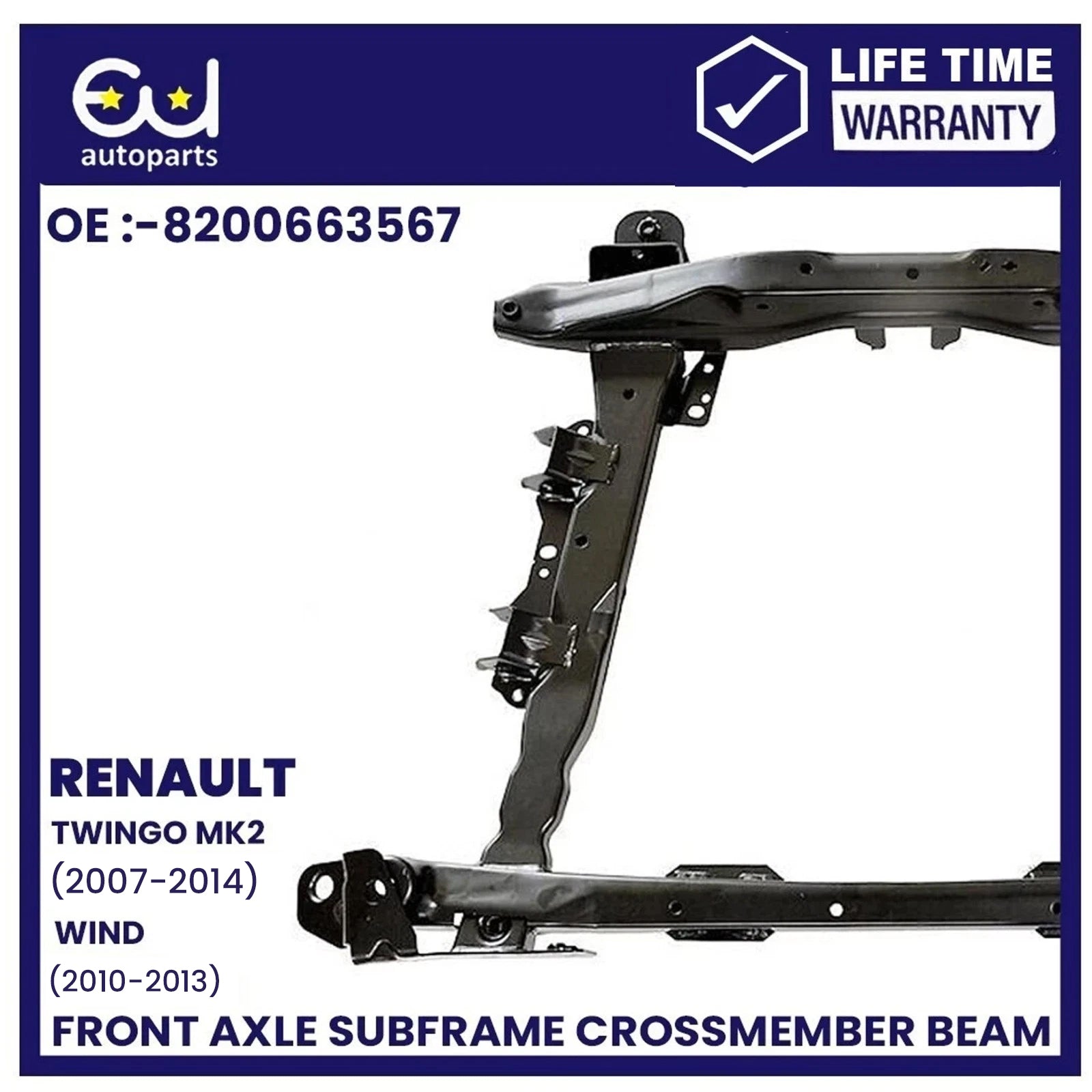FRONT SUBFRAME CROSSMEMBER FOR RENAULT TWINGO MK2 CNO WIND E4M 07-14 544014669R