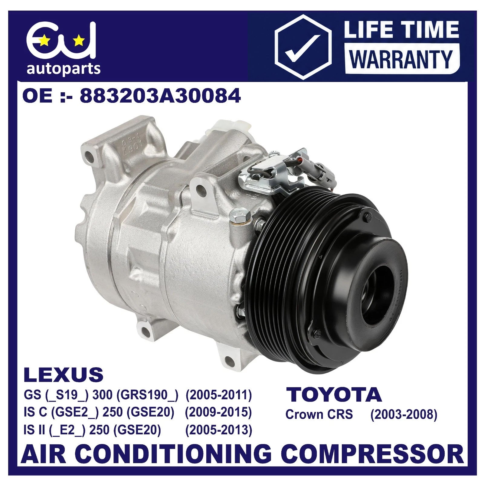 AIR CON AC COMPRESSOR FOR LEXUS GS300 IS250 IS350 RX350 U3 GSE2 S19 2.5 CROWN