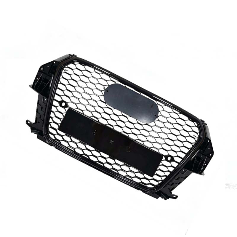RSQ3 STYLE FRONT BUMPER HONEYCOMB GRILLE FOR AUDI Q3 8U 2011-2015 GLOSS BLACK