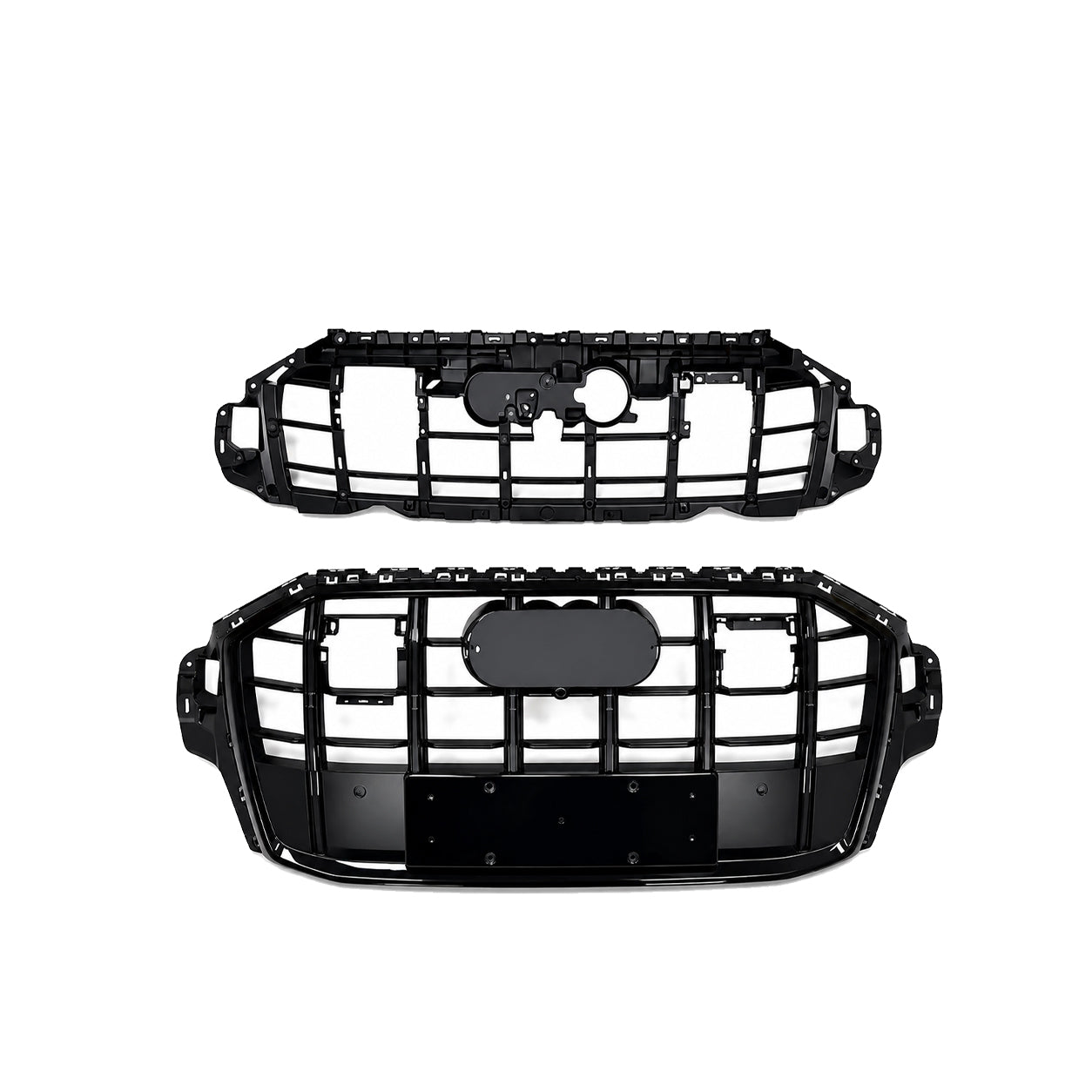 SQ7 STYLE FRONT BUMPER GRILL GRILLE FOR AUDI Q7 4M FACELIFT 2020-23 GLOSS BLACK