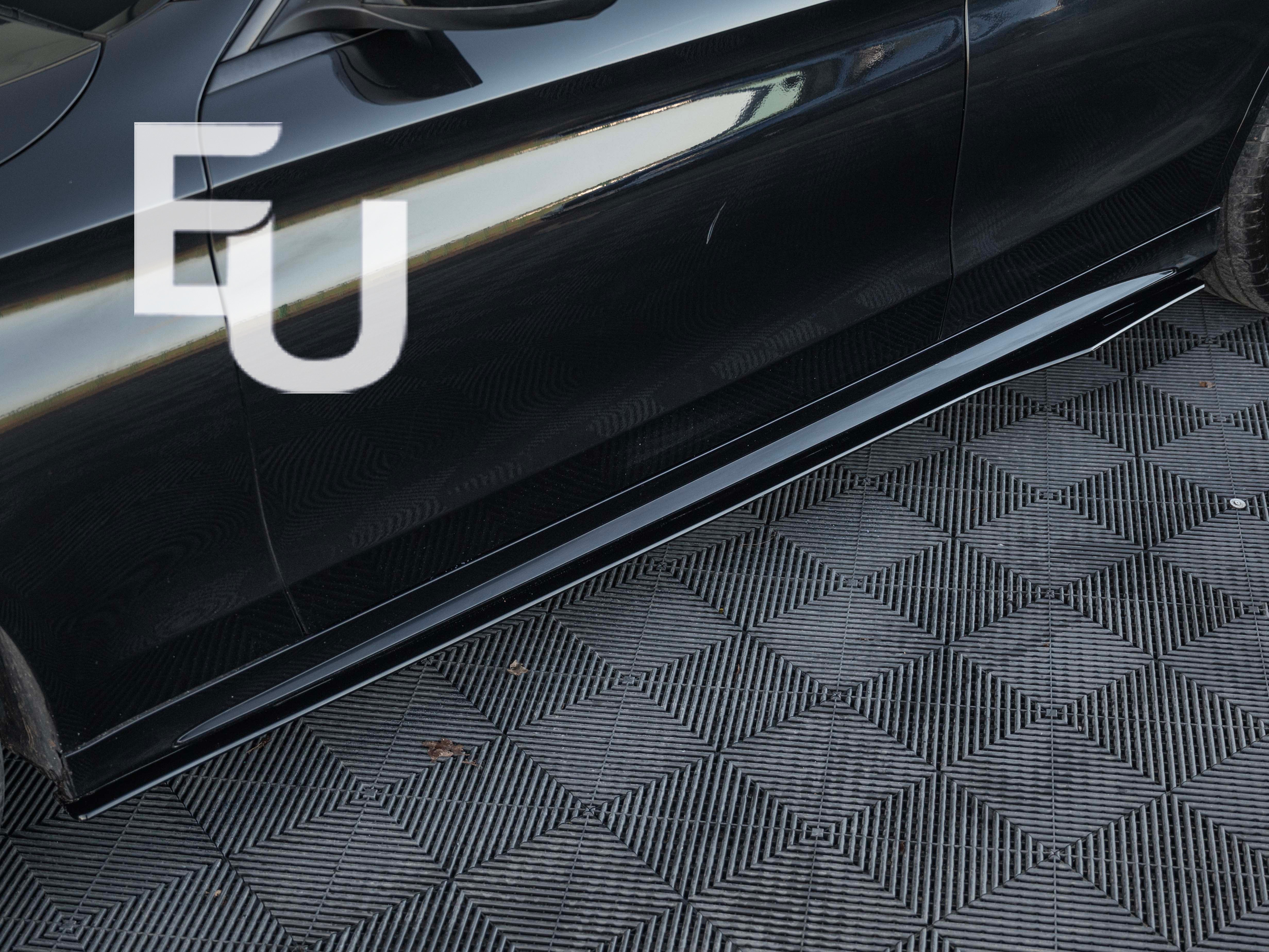 FOR MERCEDES C CLASS W205 C205 A205 W204 C204 SIDE SKIRT EXTENTION GLOSS 2015+