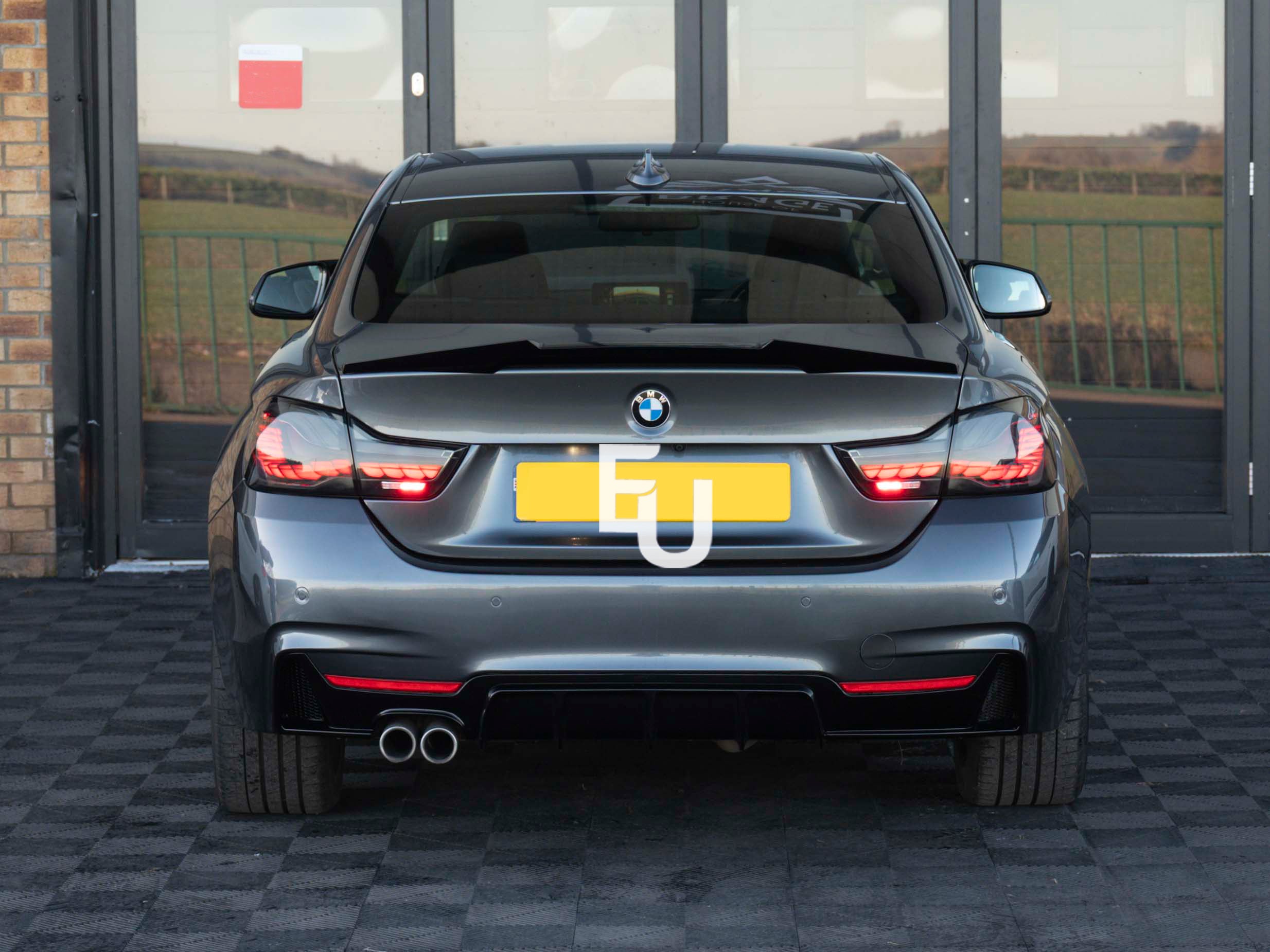 FOR BMW 4 SERIES F32 F33 F36 M SPORT REAR BUMPER DIFFUSER GLOSS BLACK 2013-2020