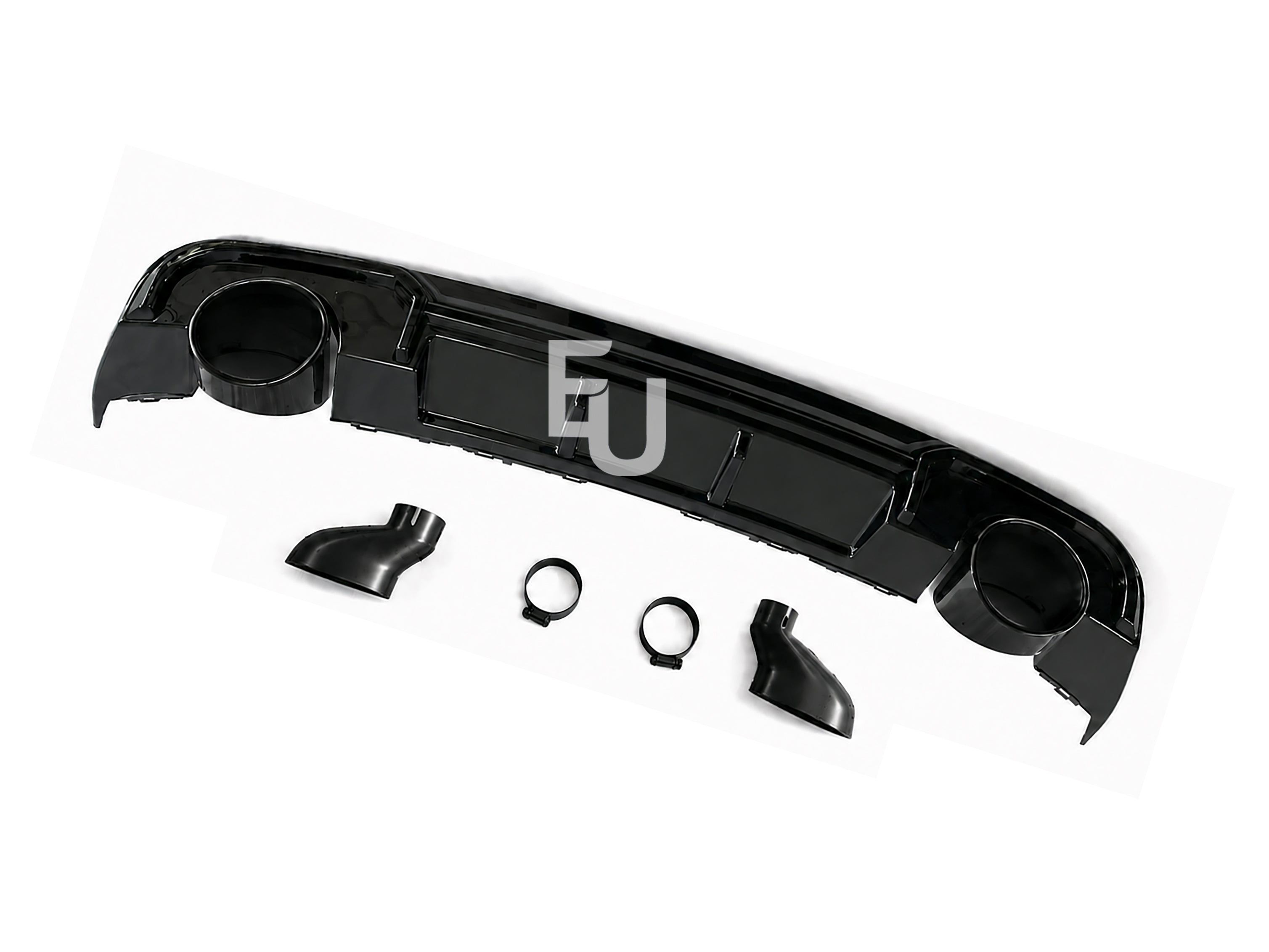 FOR AUDI A3 8V HATCHBACK STANDARD RS3 LOOK REAR DIFFUSER W/TAILPIPE BLACK 16-20
