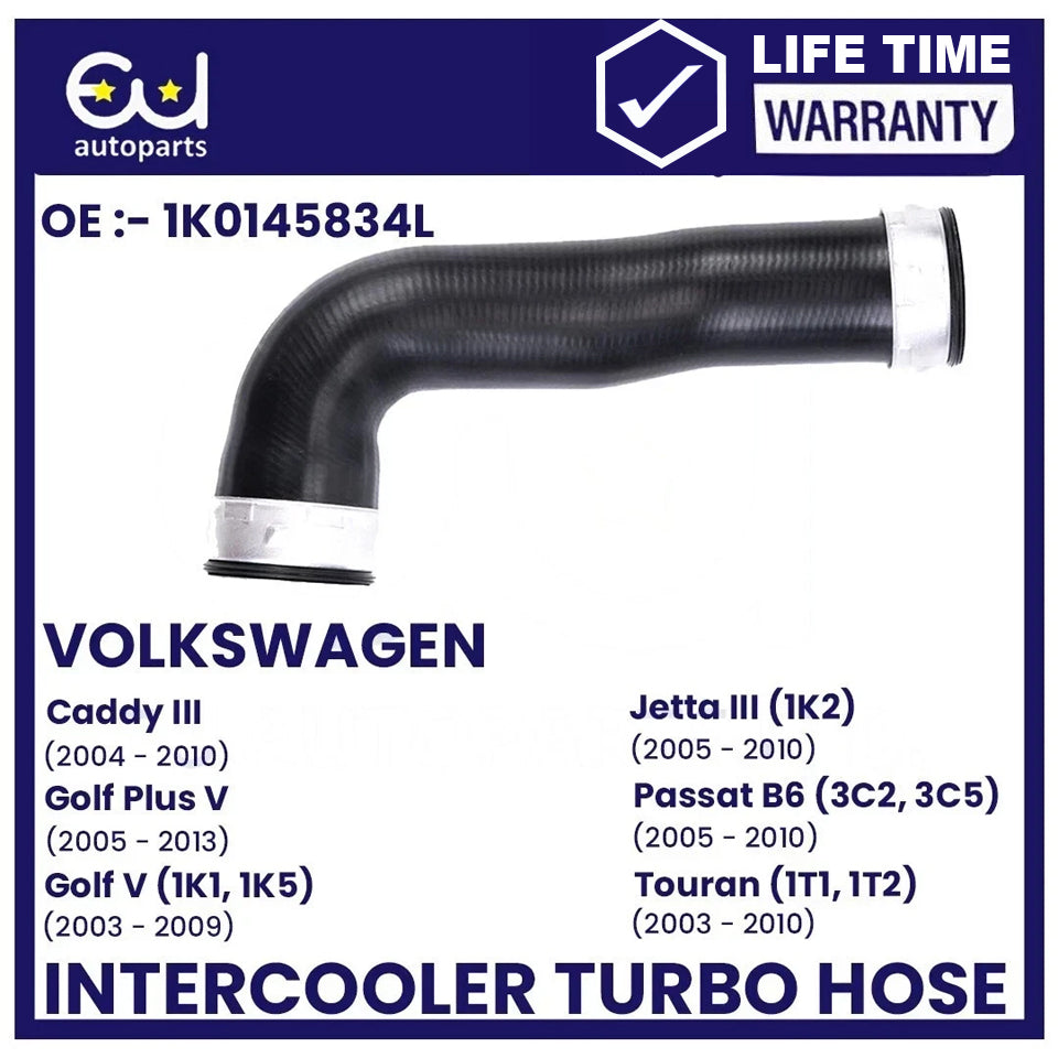 INTERCOOLER TURBO HOSE PIPE FOR VW CADDY GOLF MK5 JETTA TOURAN OCTAVIA 1.9 TDI