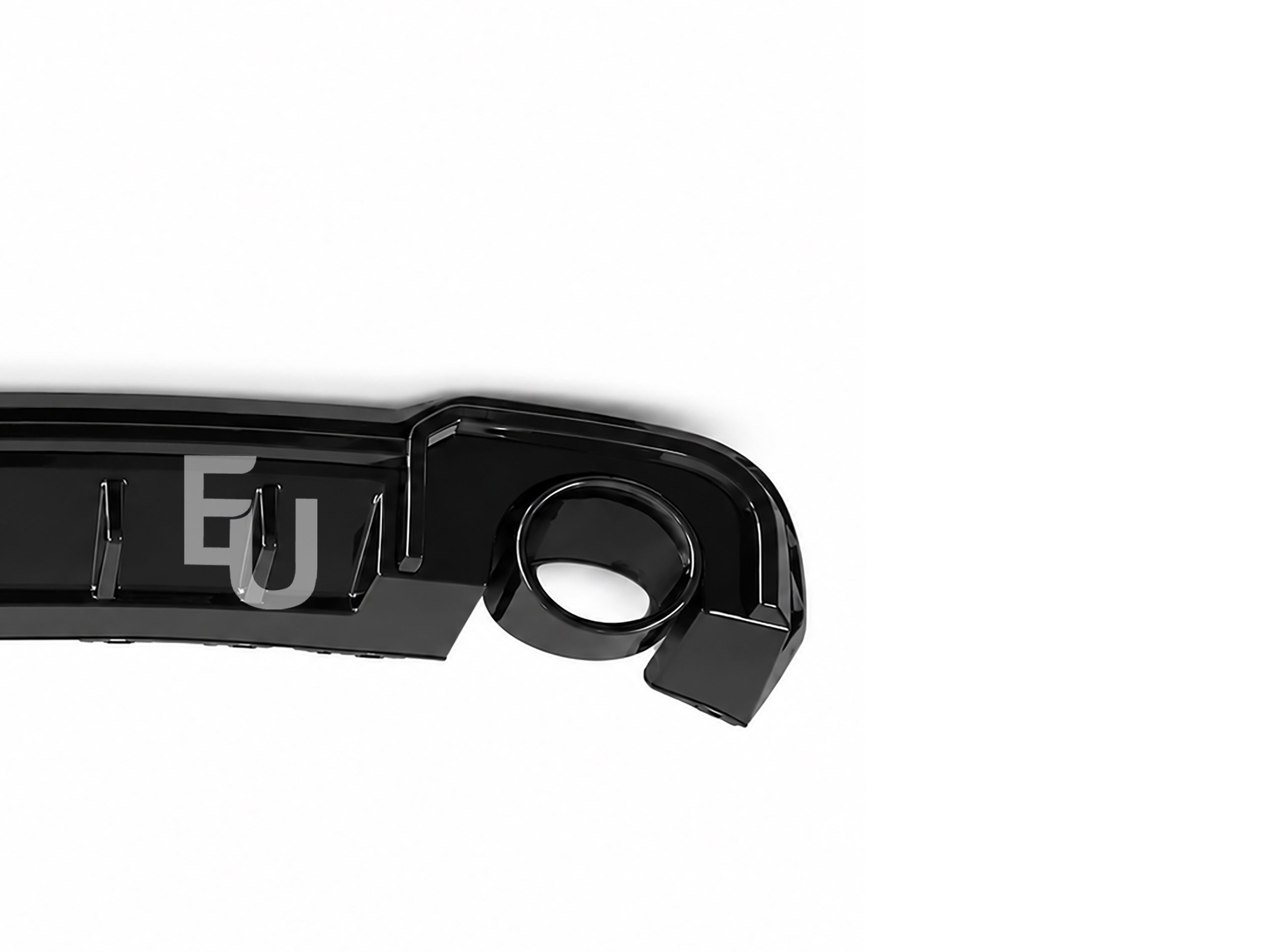 FOR AUDI A3 S-LINE 8V SEDAN RS3 LOOK REAR BUMPER DIFFUSER W/TAILPIPE BLACK 16-20