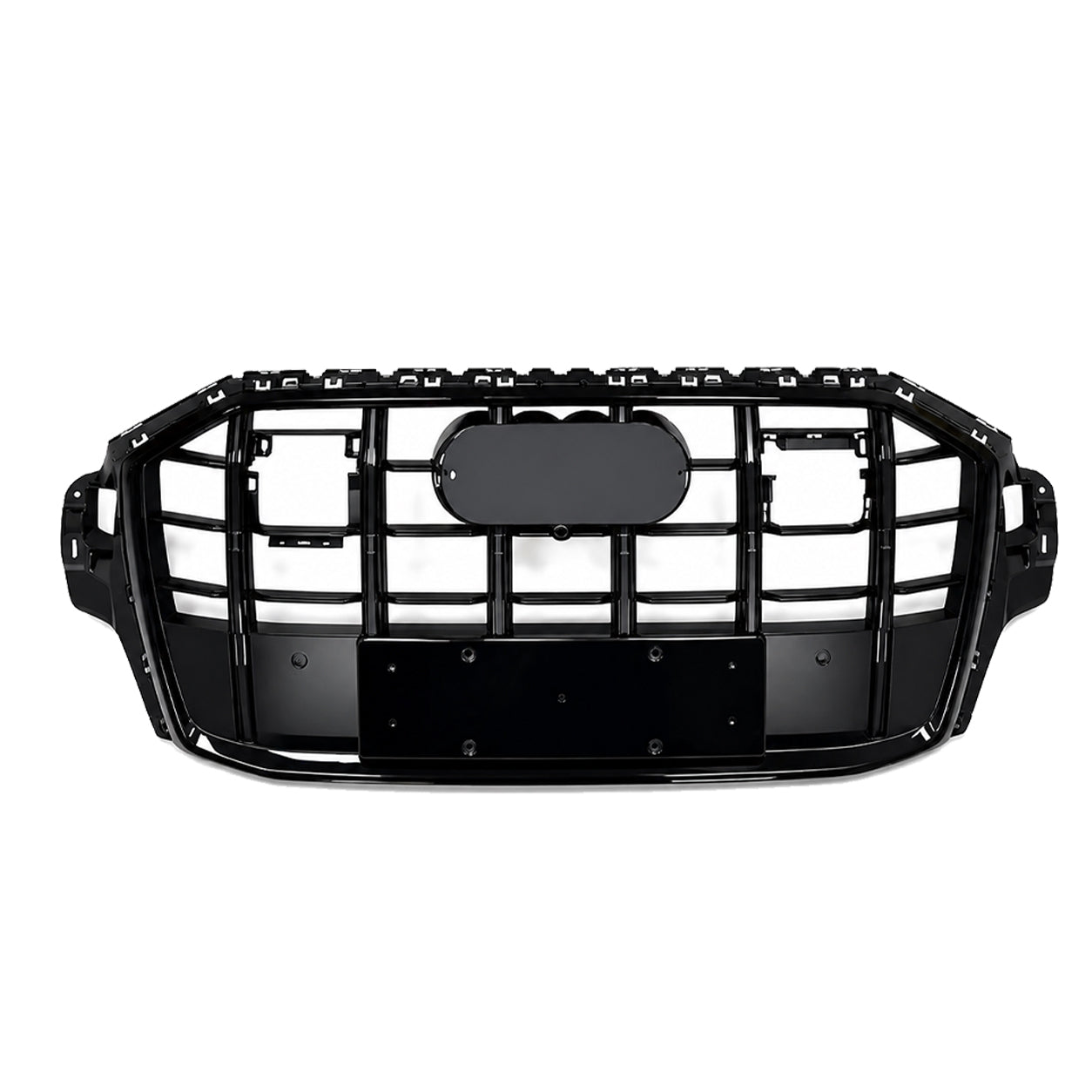 SQ7 STYLE FRONT BUMPER GRILL GRILLE FOR AUDI Q7 4M FACELIFT 2020-23 GLOSS BLACK
