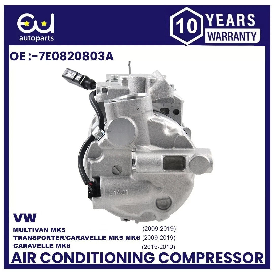A/C COMPRESSOR FOR VW TRANSPORTER CARAVELLE MULTIVAN 09-19 2.0 TDI 7E0820803A