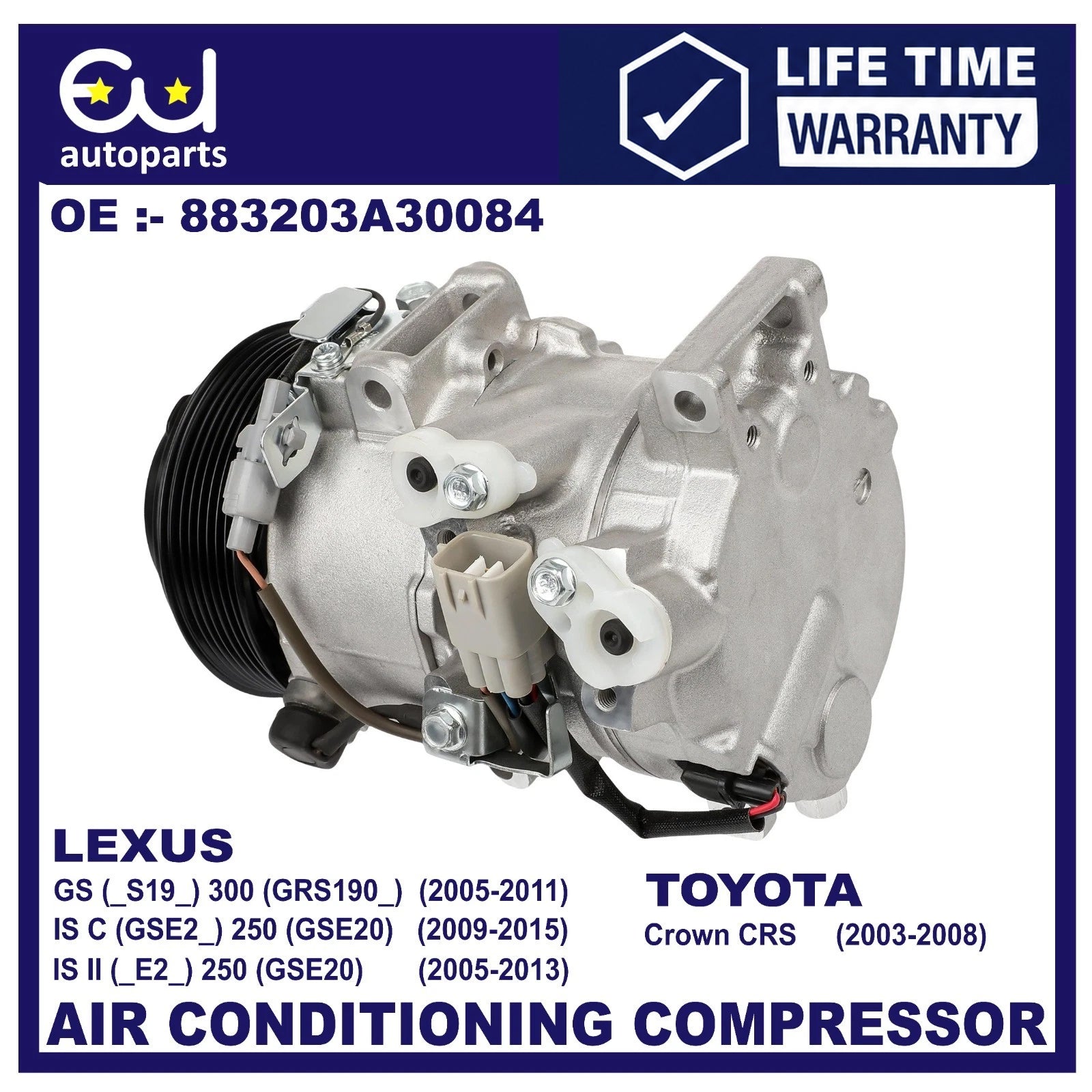 AIR CON AC COMPRESSOR FOR LEXUS GS300 IS250 IS350 RX350 U3 GSE2 S19 2.5 CROWN