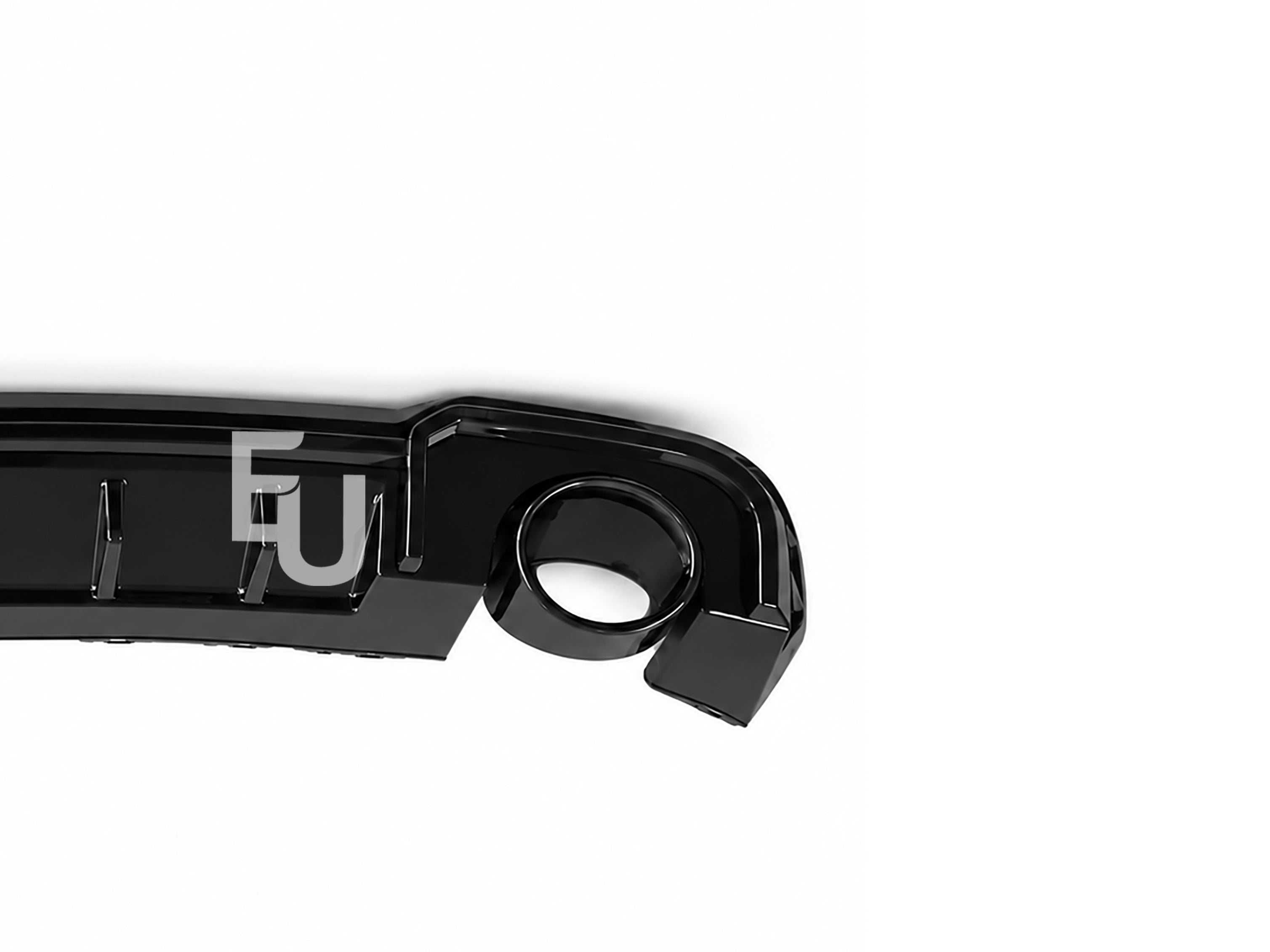 FOR AUDI A3 S-LINE 8V HATCHBACK RS3 LOOK REAR DIFFUSER WITH TAILPIPE BLACK 16-20