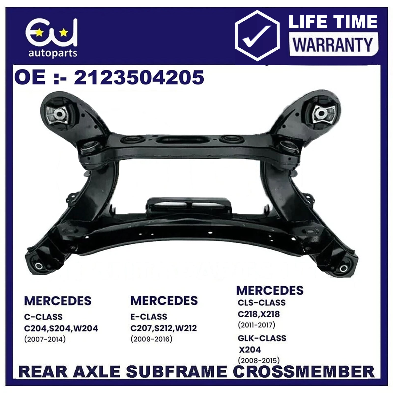 REAR AXLE SUBFRAME CROSSMEMBER FOR MERCEDES E-CLASS C207 S212 W212 2009-16 BOLTS
