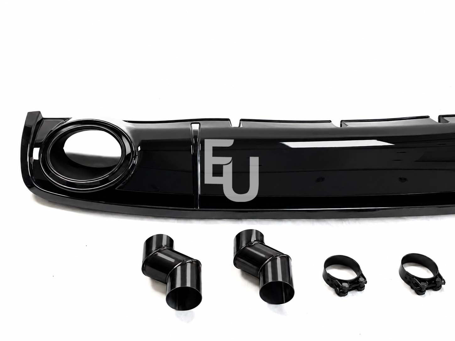 FOR AUDI A4 B8.5 STANDARD RS4 LOOK LCI REAR DIFFUSER W/TAILPIPE BLACK 2012-2015