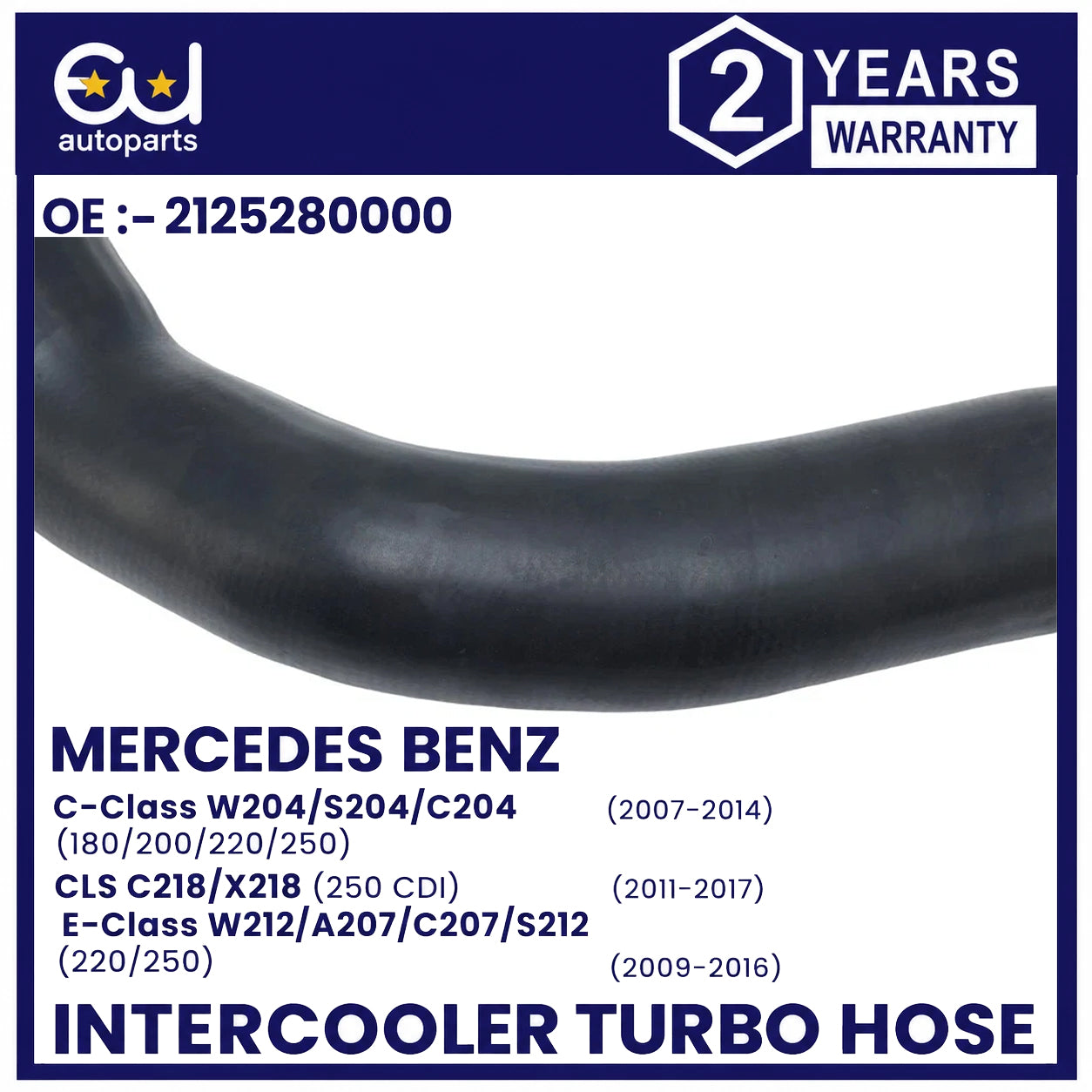 LEFT CHARGE AIR INTERCOOLER TURBO HOSE PIPE FOR MERCEDES C CLASS W204 2045282182