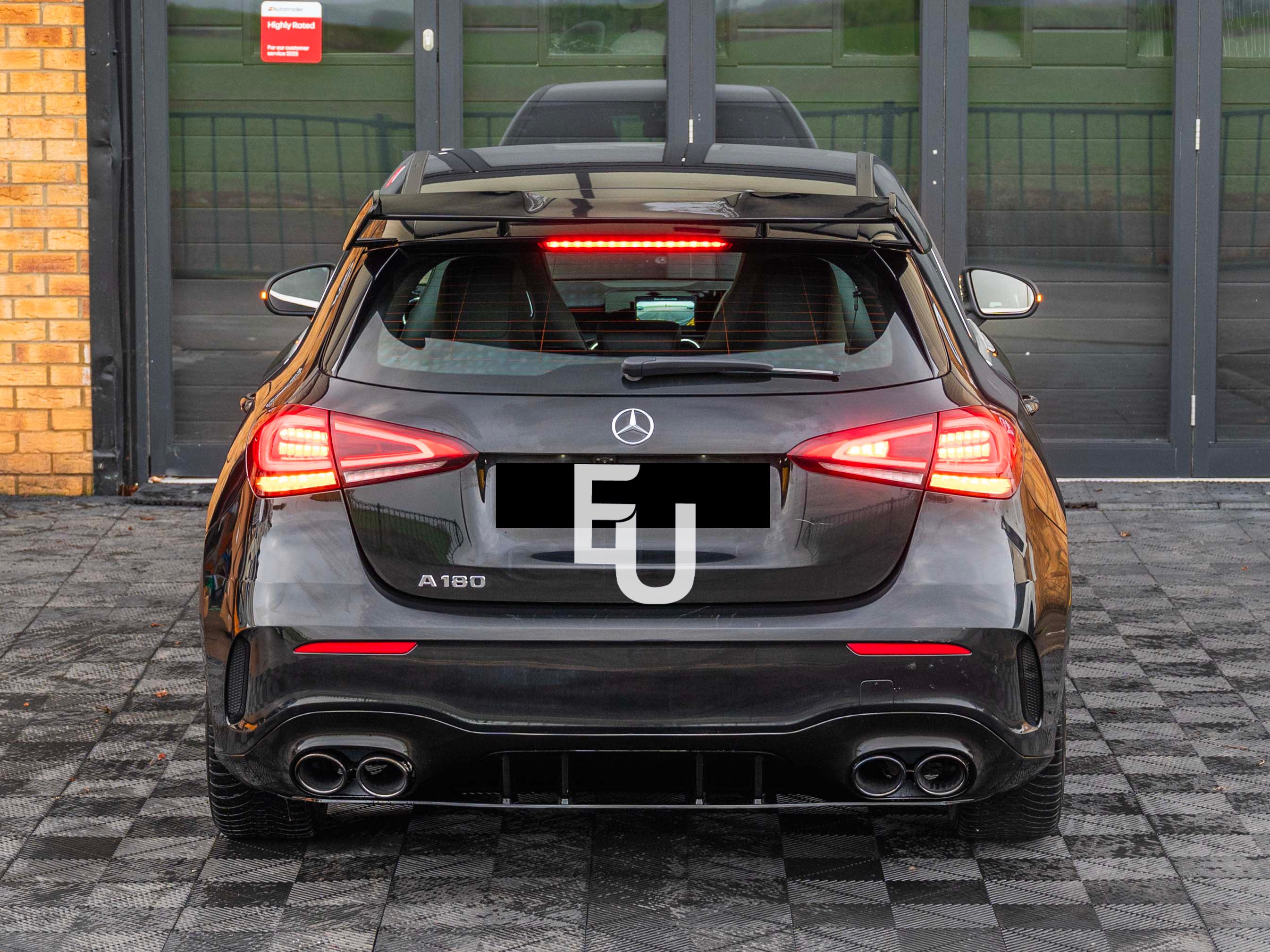 REAR BOOT SPOILER ROOF AMG STYLE FOR MERCEDES A CLASS W177 A45 2018+ GLOSS BLACK