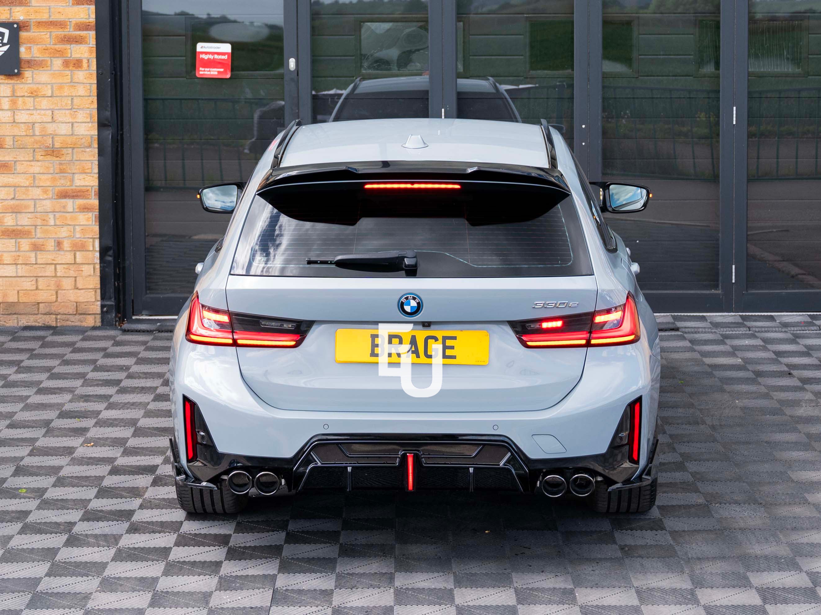 REAR ROOF BOOT SPOILER WING FOR BMW 3 SERIES G21 ESTATE 2019-2024 GLOSS BLACK