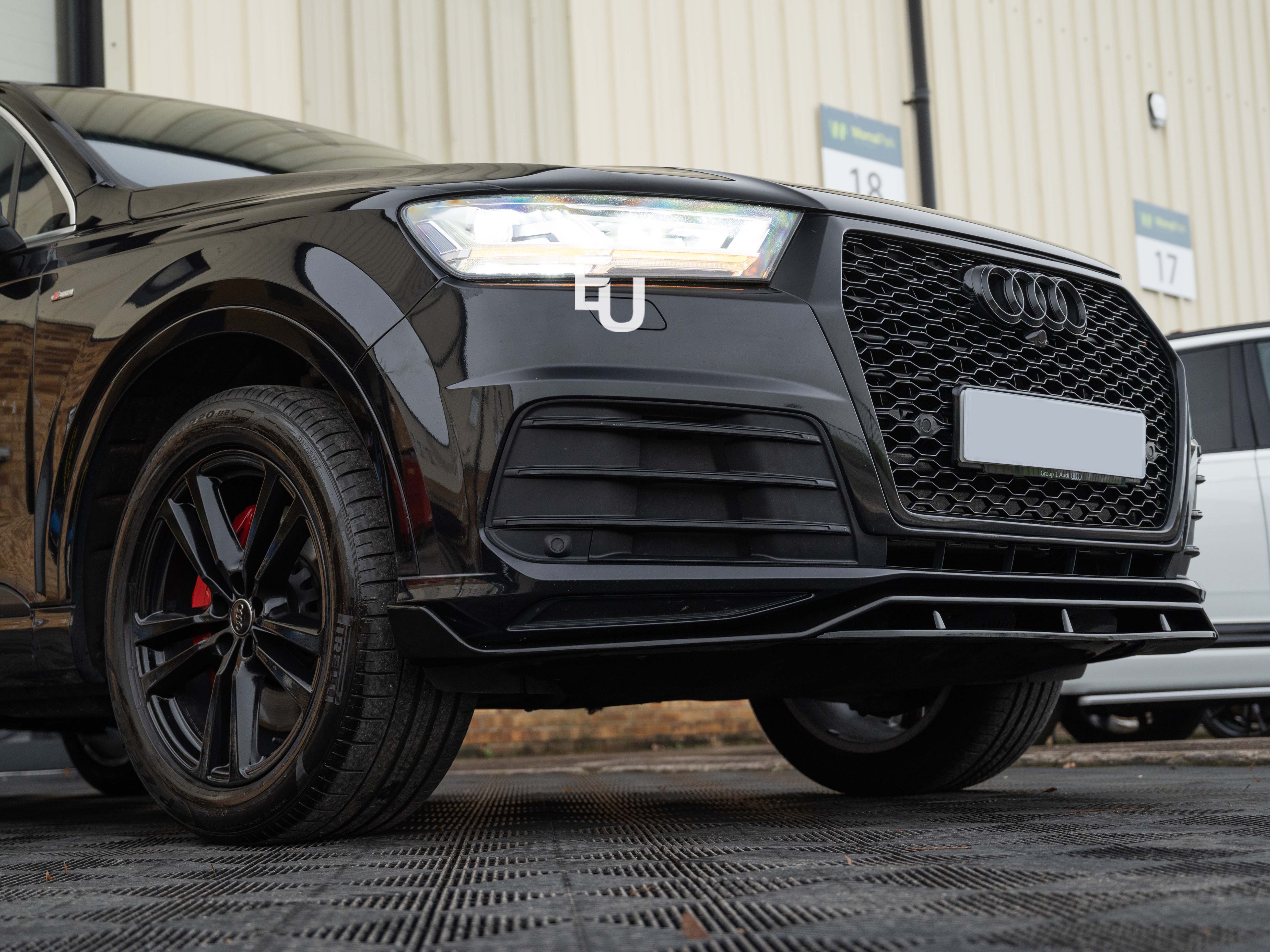 FRONT SPLITTER LIP FOR AUDI Q7 SQ7 S LINE 4M BUMPER SPOILER GLOSS BLACK 16-20