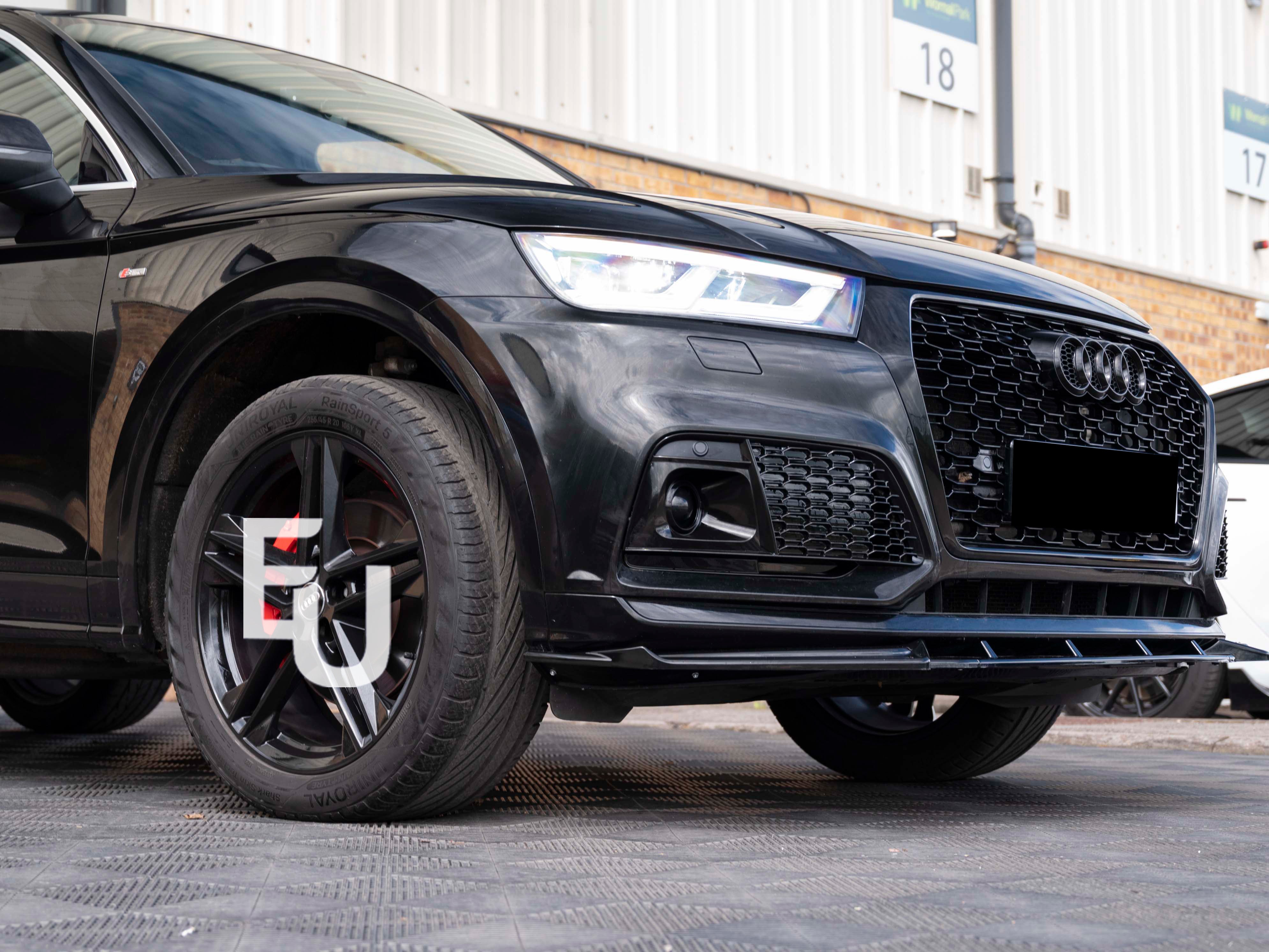 FOR AUDI Q5 SQ5 S LINE FY FRONT SPLITTER SPOILER LIP AERO GLOSS BLACK 18-20