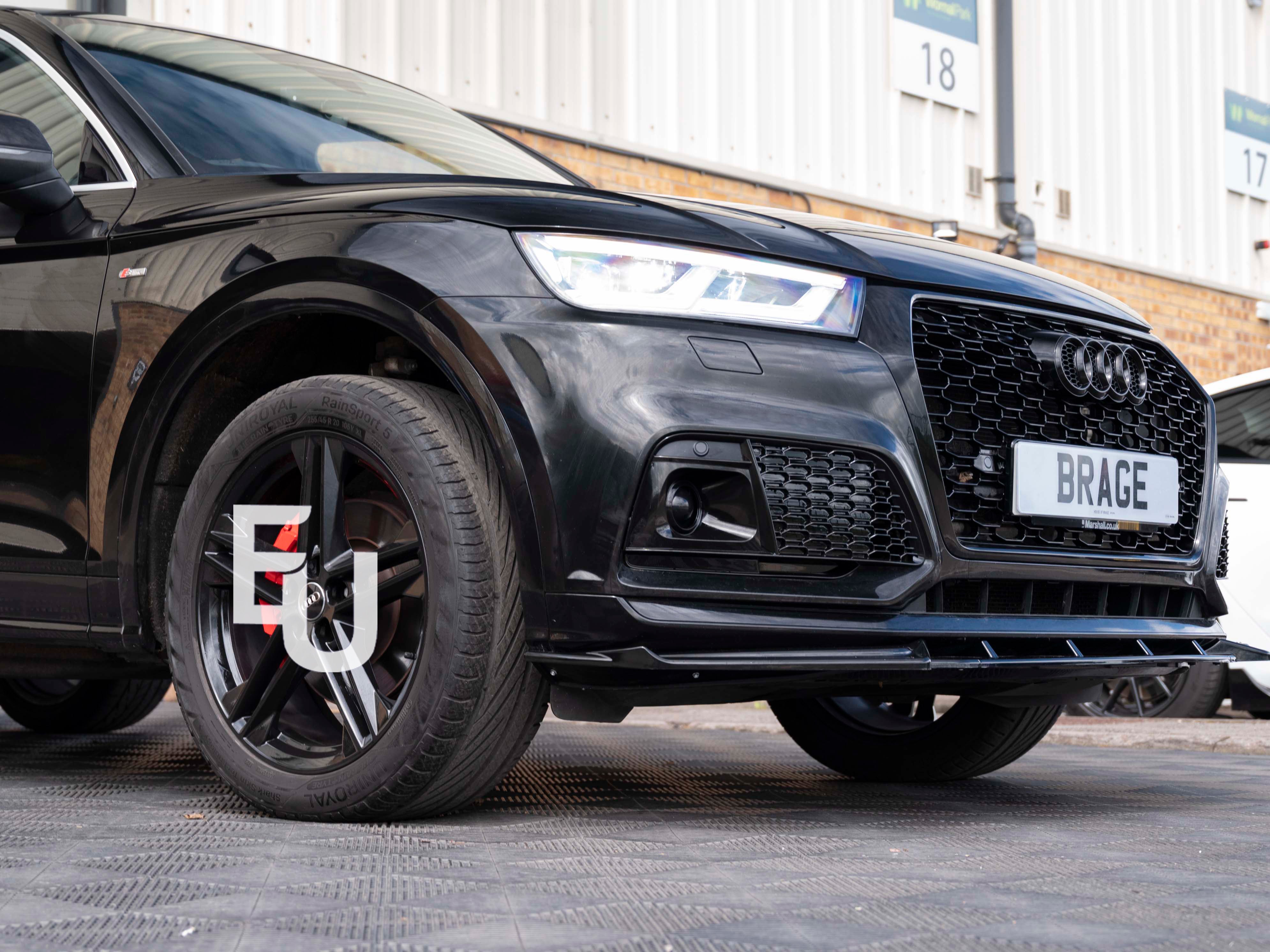 'RSQ5 STYLE' FRONT BUMPER HONEYCOMB GRILLE GLOSS BLACK FOR AUDI Q5 SQ5 FY 17-20