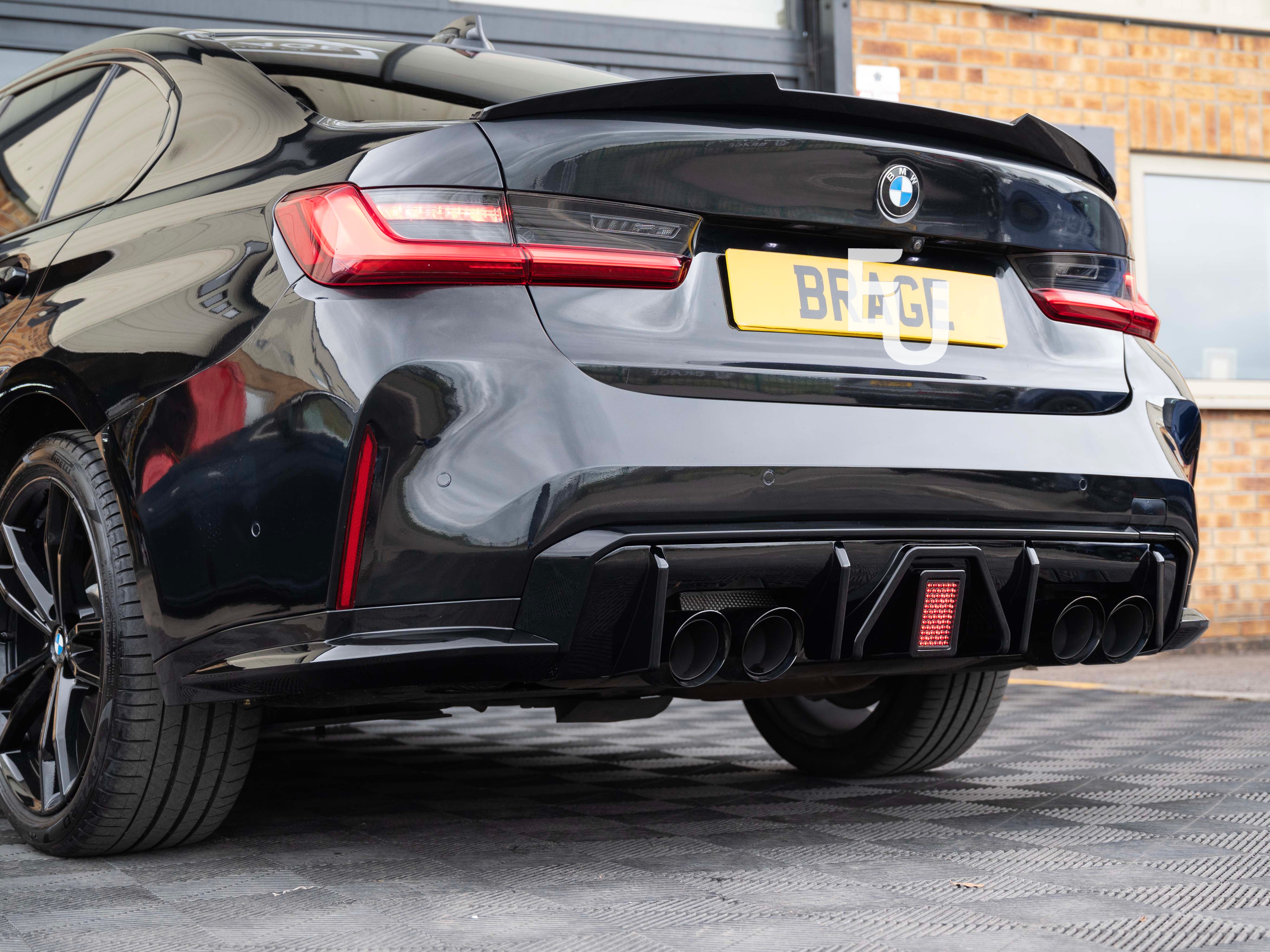 FOR BMW 3 SERIES G20 V STYLE M4 2018+  REAR TRUNK BOOT SPOILER LIP GLOSS BLACK
