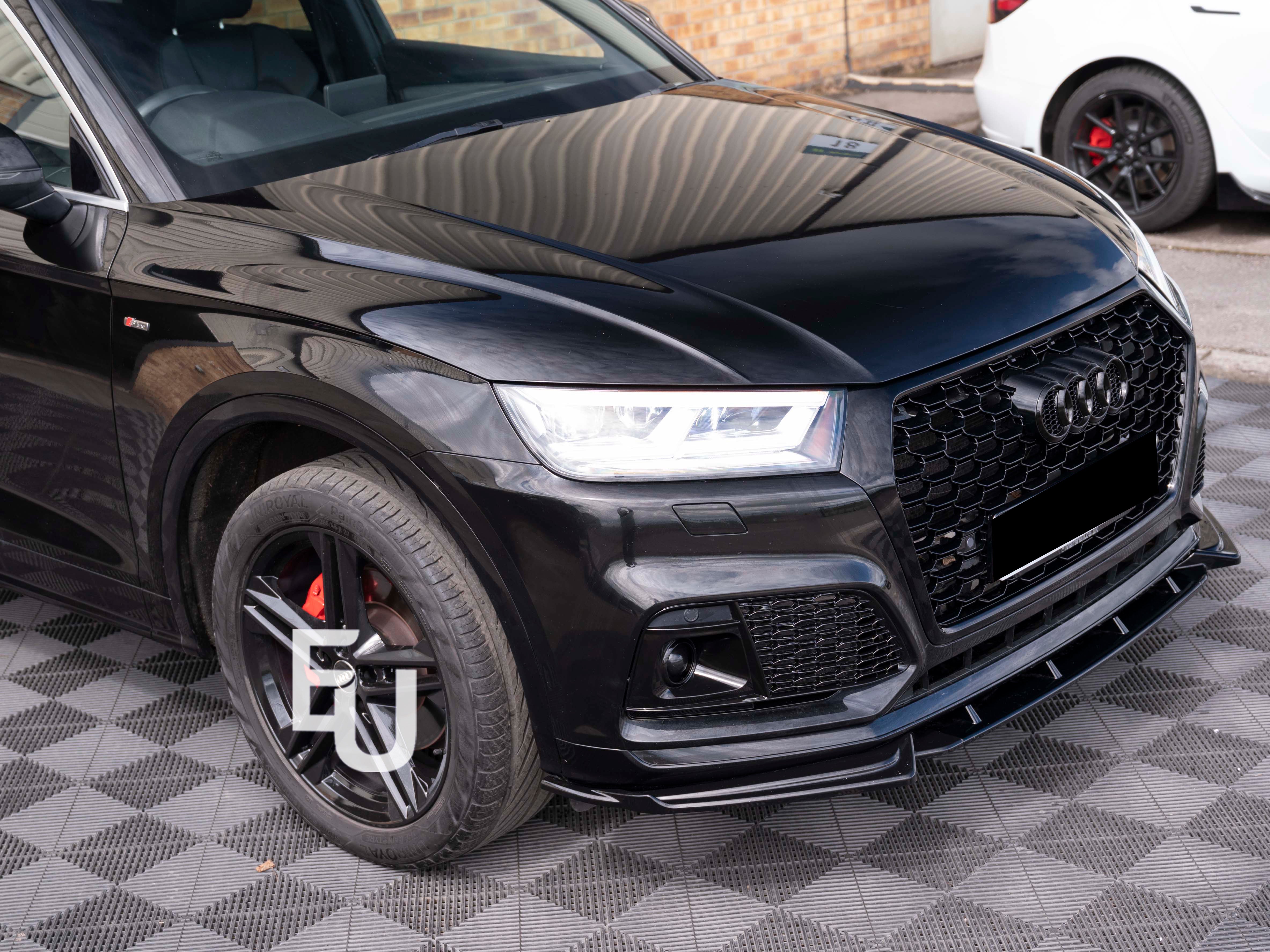 FOR AUDI Q5 SQ5 S LINE FY FRONT SPLITTER SPOILER LIP AERO GLOSS BLACK 18-20