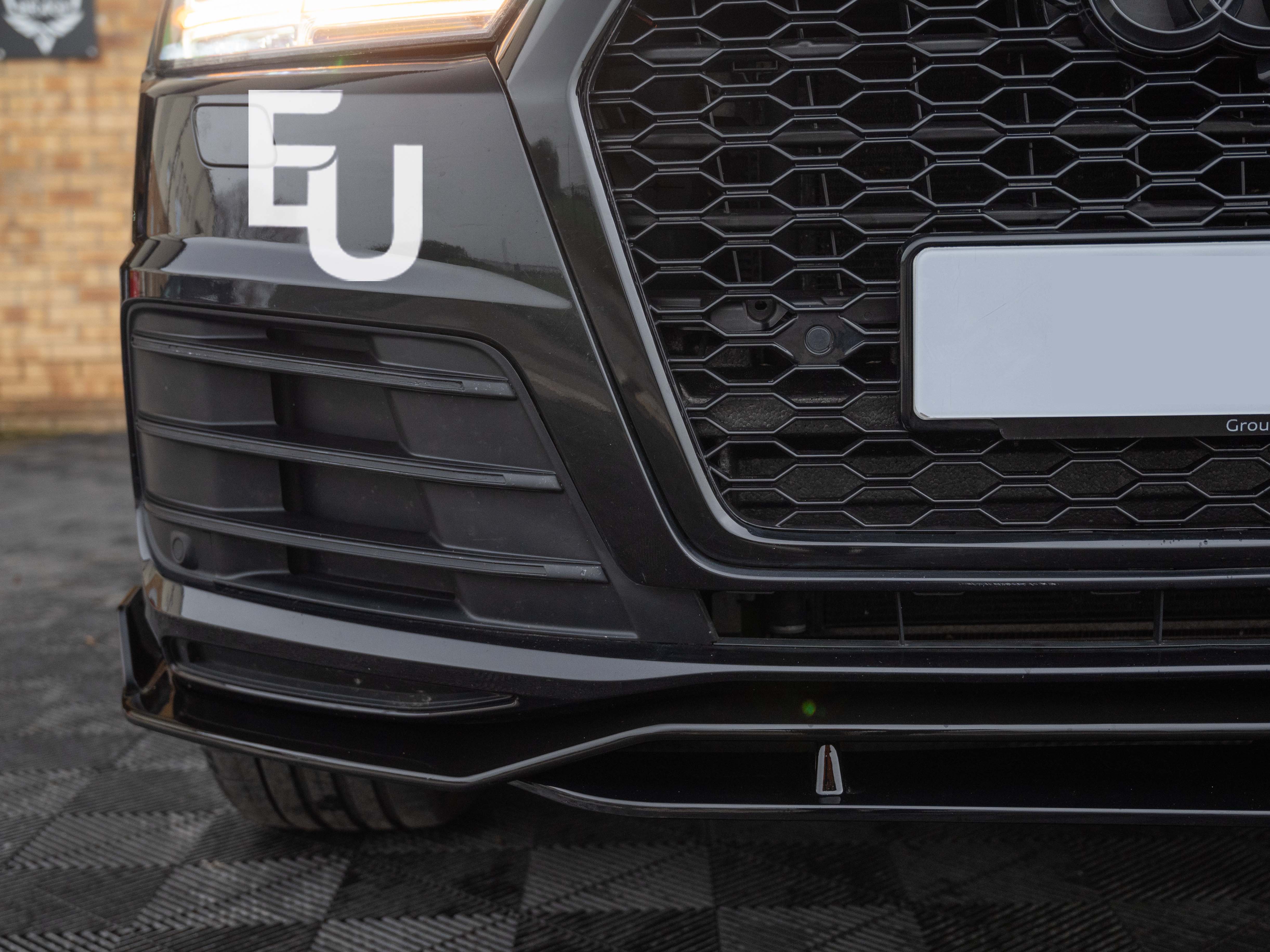 FRONT SPLITTER LIP FOR AUDI Q7 SQ7 S LINE 4M BUMPER SPOILER GLOSS BLACK 16-20
