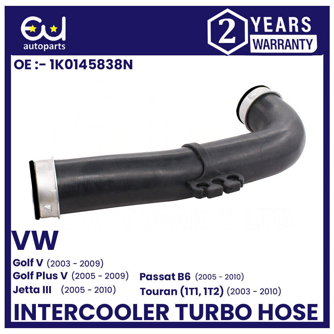 INTERCOOLER TURBO HOSE PIPE FOR VW GOLF PASSAT JETTA TOURAN 1.9 TDI 1K0145838N