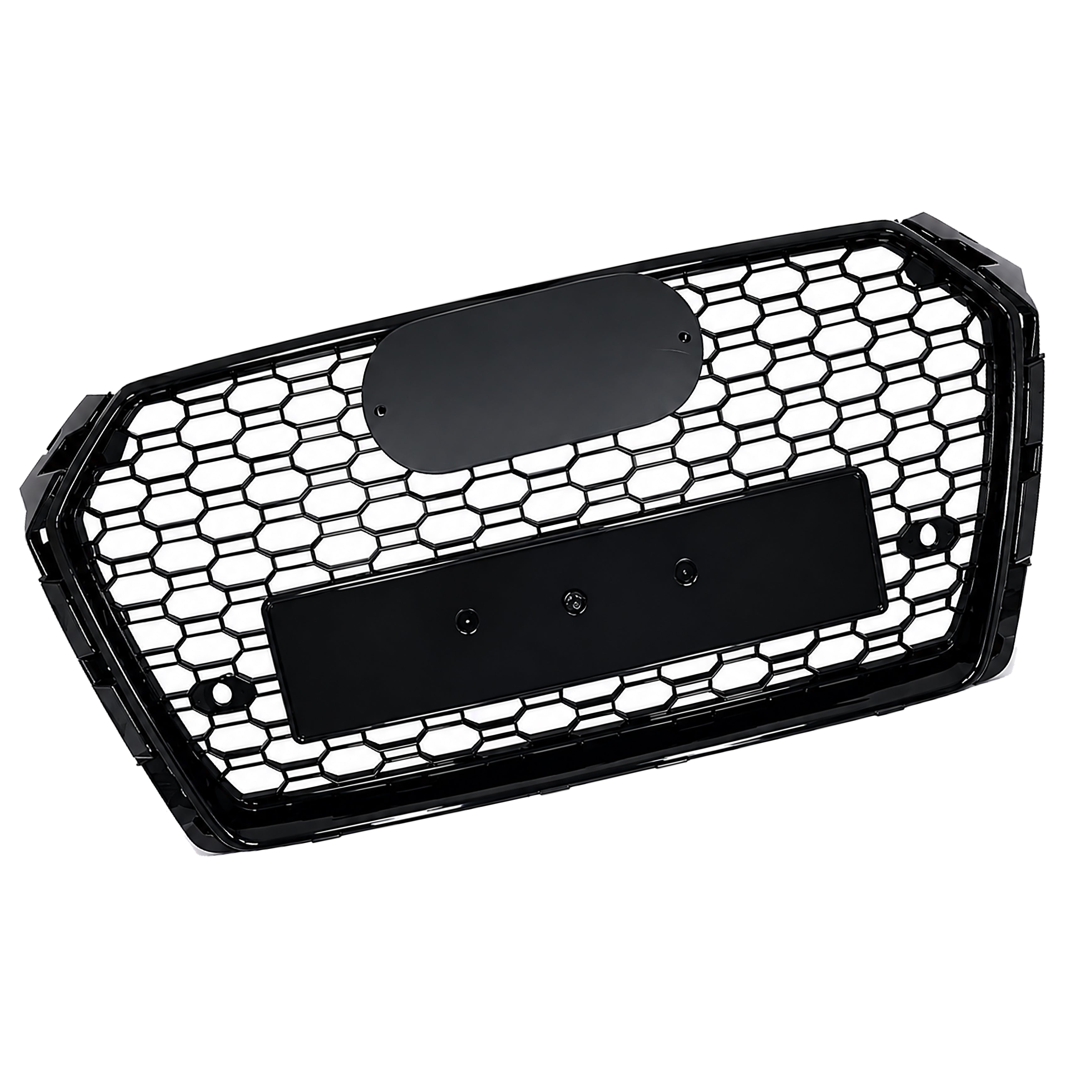 FRONT HONEYCOMB GRILLE RS4 STYLE GLOSS BLACK GRILLE FOR AUDI A4 S4 B9 15-19