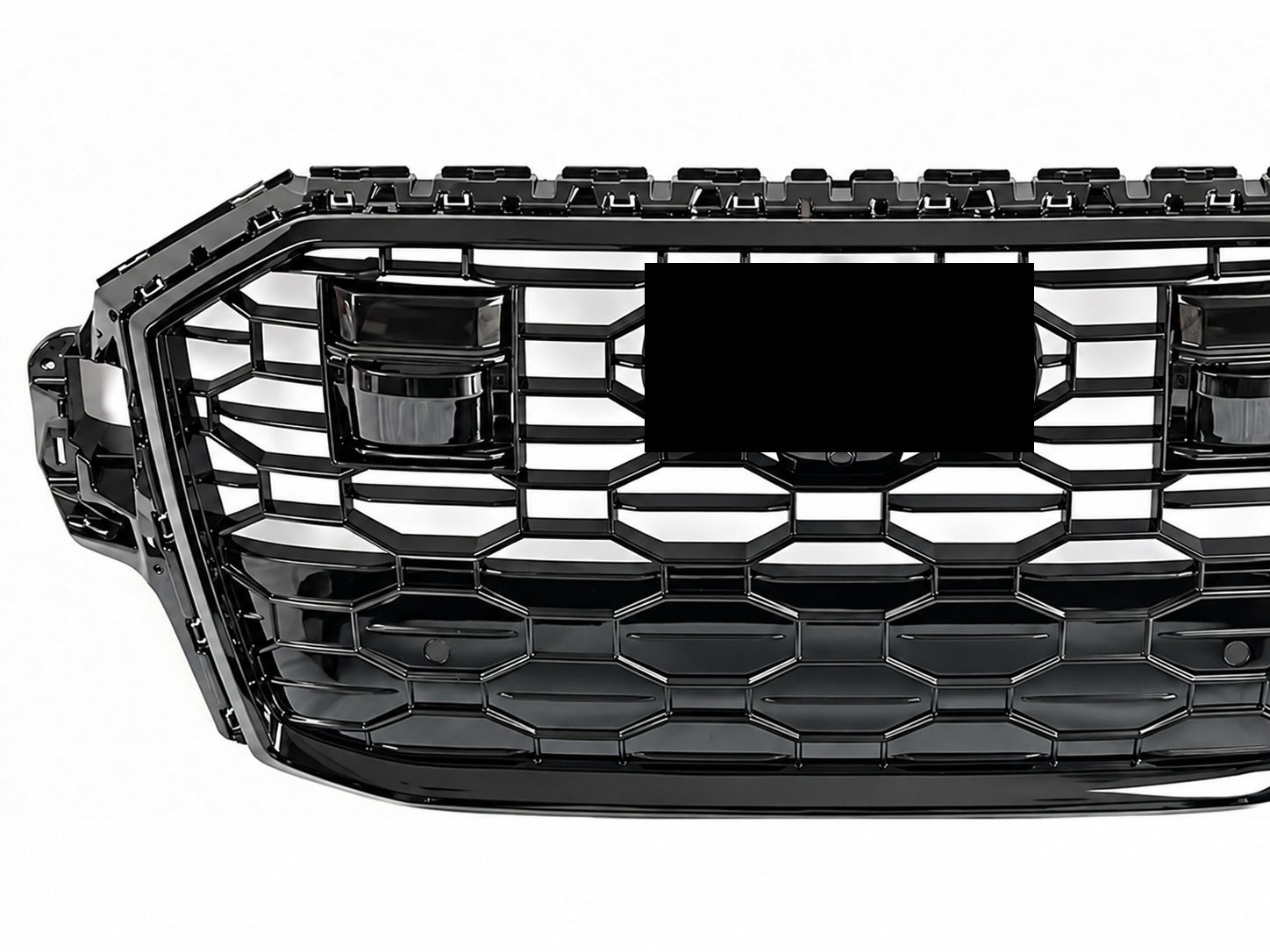 RSQ7 STYLE FRONT GRILL GRILLE FOR AUDI Q7 SQ7 4M 2020-2023 WITH ACC RADAR BLACK