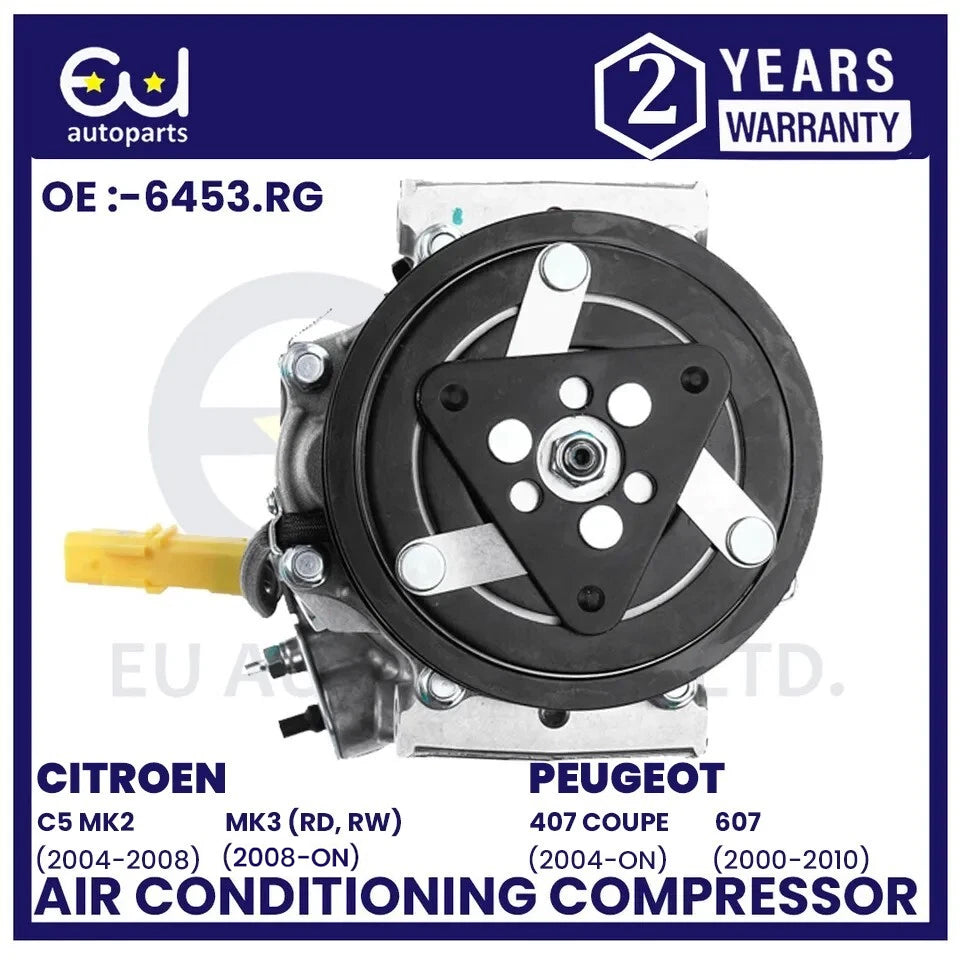 AIR CONDITIONING A/C COMPRESSOR FOR CITROEN C5 MK2 MK3 PEUGEOT 407 607 1.6 1.8