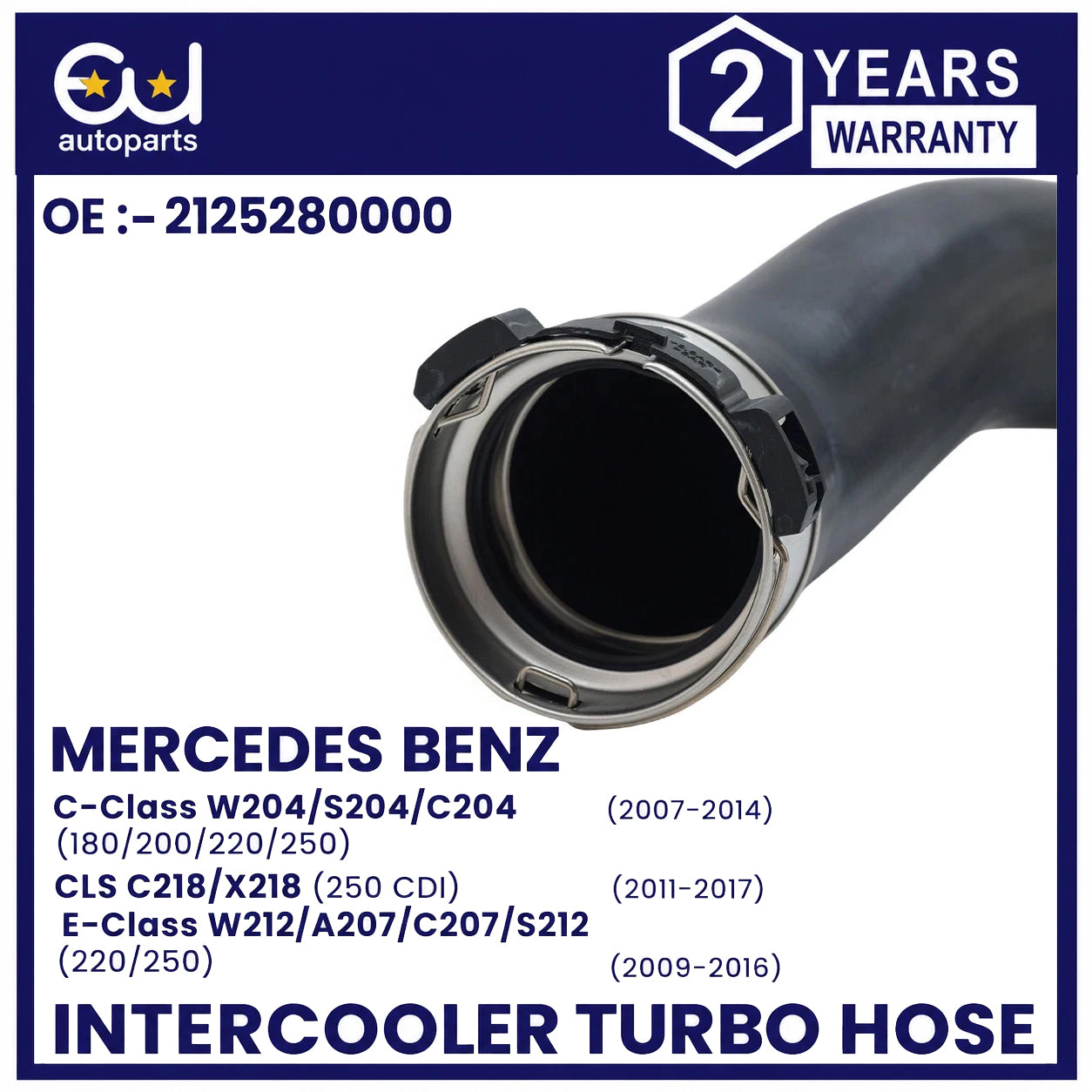 LEFT CHARGE AIR INTERCOOLER TURBO HOSE PIPE FOR MERCEDES C CLASS W204 2045282182