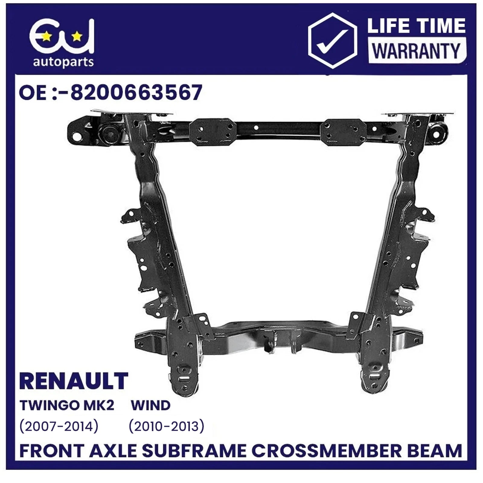 FRONT SUBFRAME CROSSMEMBER FOR RENAULT TWINGO MK2 CNO WIND E4M 07-14 544014669R