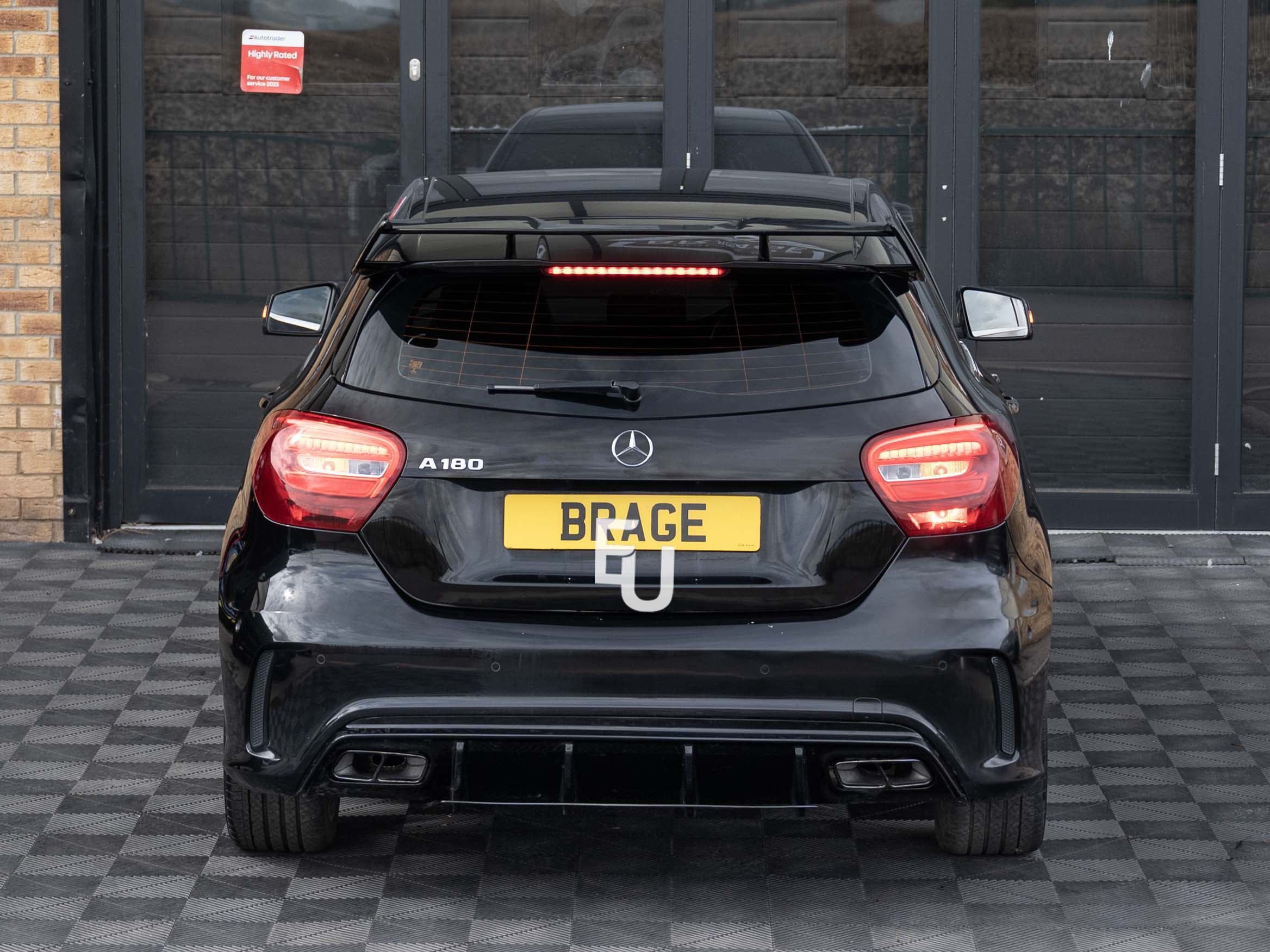 REAR ROOF SPOILER WING A45 AMG LOOK FOR MERCEDES W176 A CLASS 12-18 GLOSS BLACK