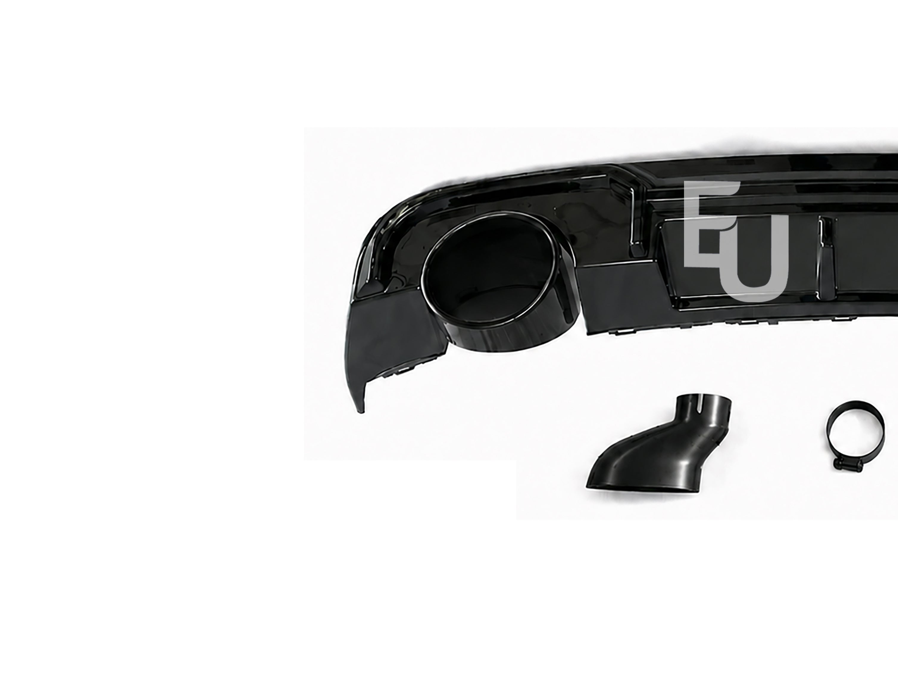 FOR AUDI A3 8V HATCHBACK STANDARD RS3 LOOK REAR DIFFUSER W/TAILPIPE BLACK 16-20