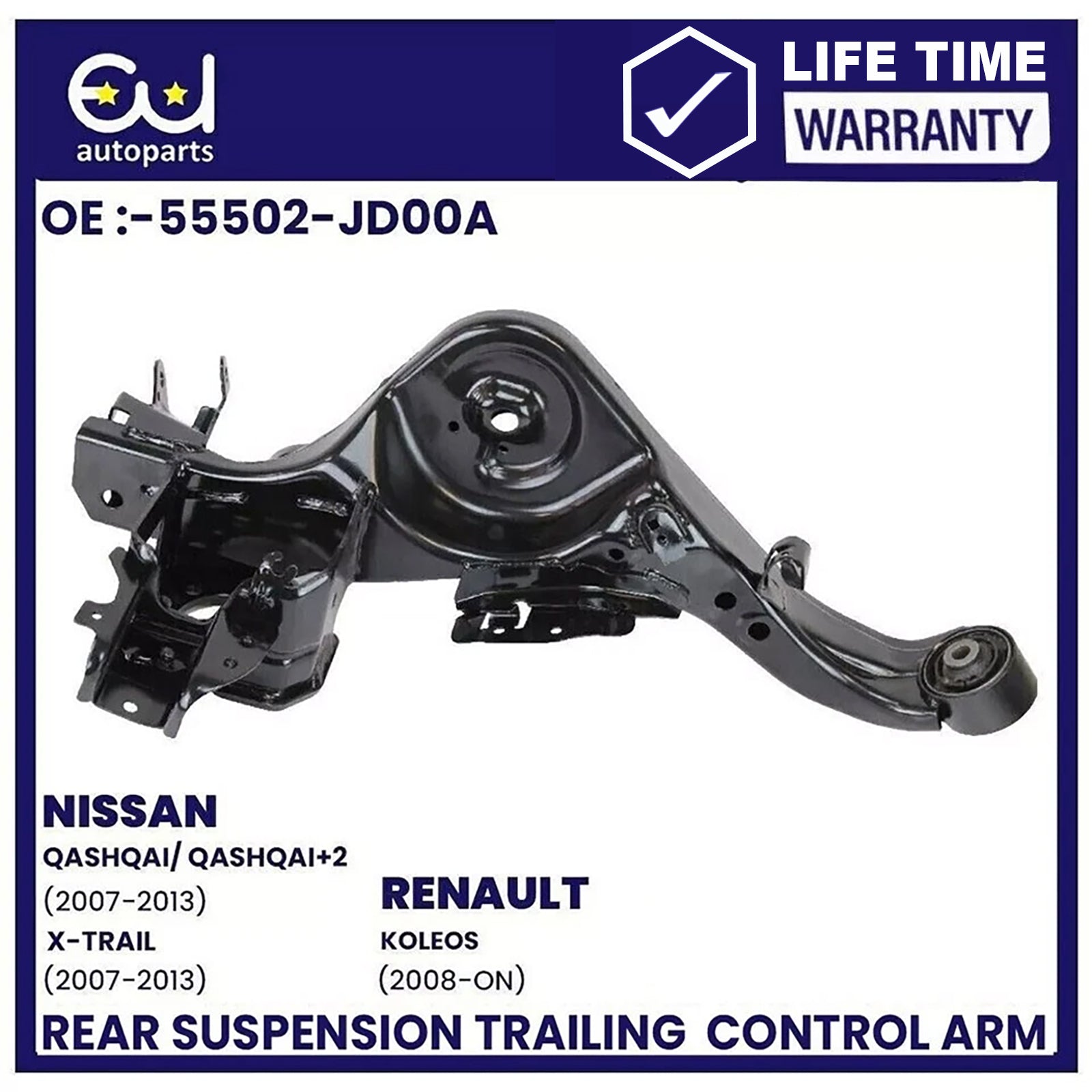 REAR LOWER PAIR SUSPENSION CONTROL TRAILING ARM FOR NISSAN QASHQAI+FITTING KITS