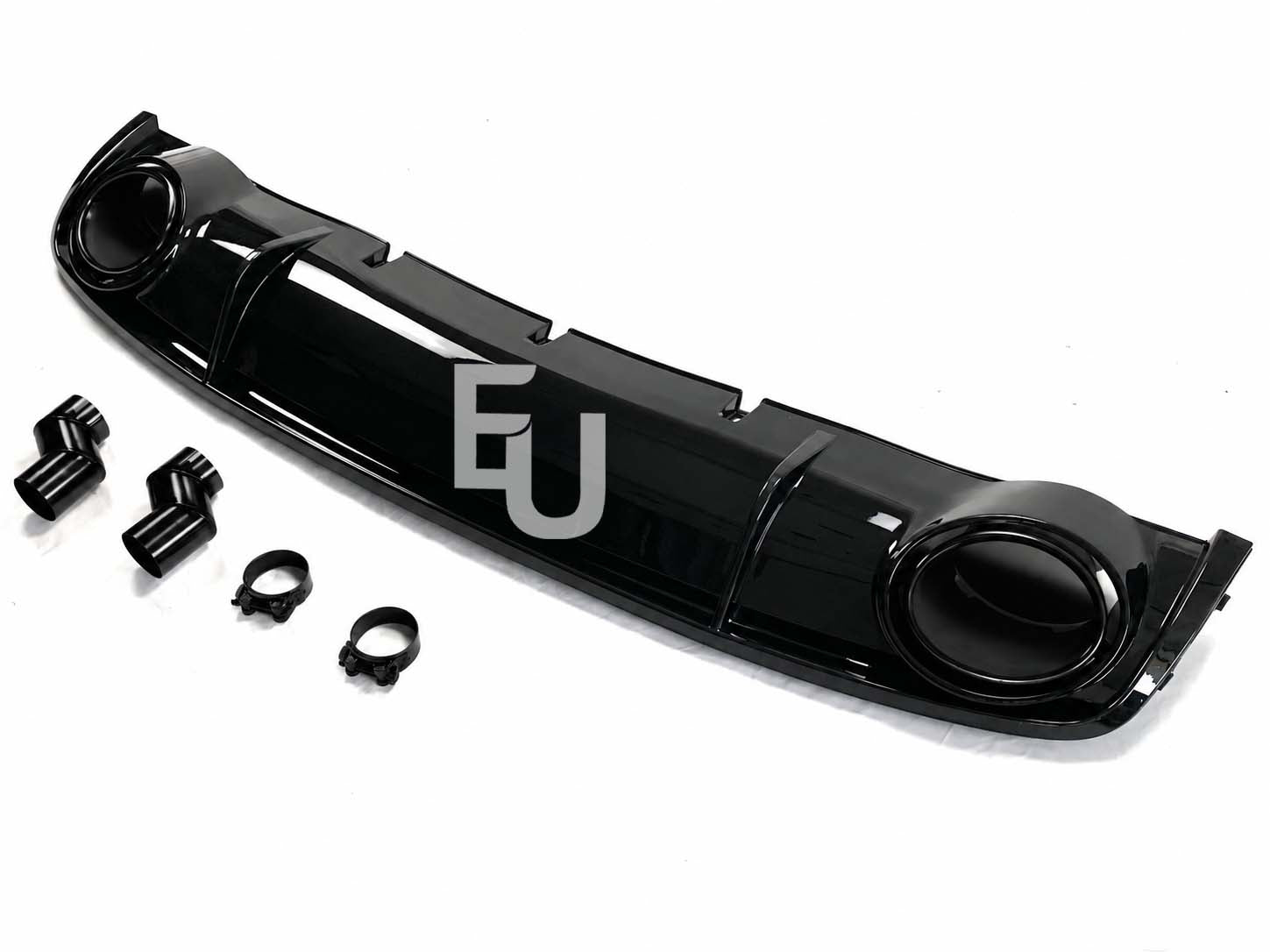 FOR AUDI A4 B8.5 STANDARD RS4 LOOK LCI REAR DIFFUSER W/TAILPIPE BLACK 2012-2015