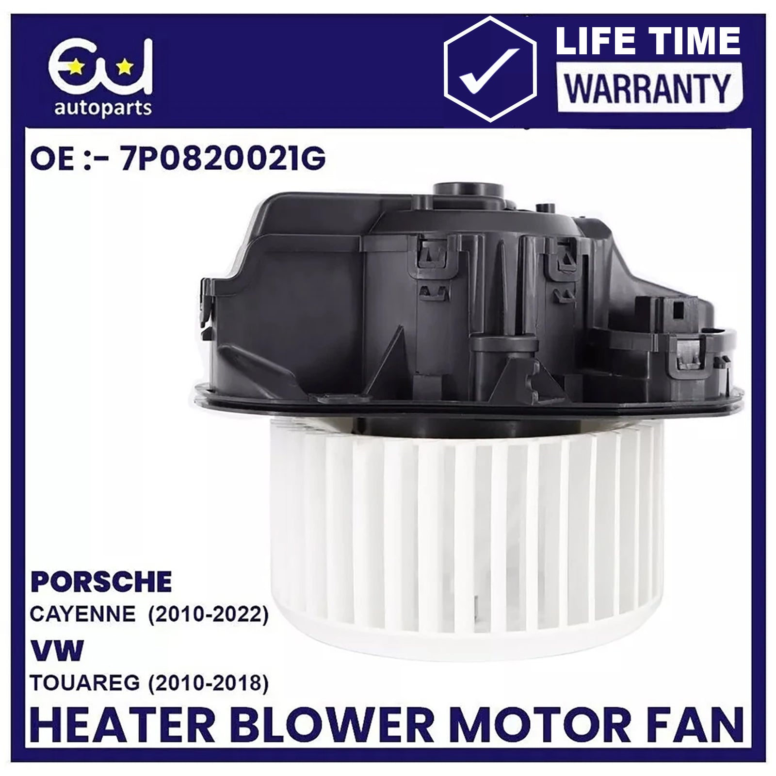 HEATER BLOWER MOTOR FAN FOR PORSCHE CAYENNE 92A VW TOUAREG 10-22 7P0820021G RHD
