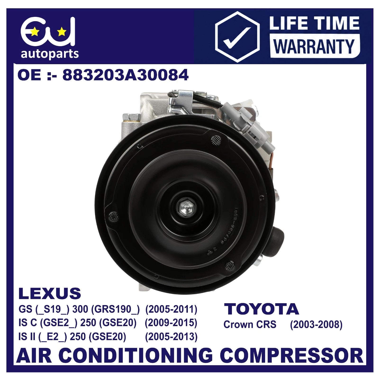 AIR CON AC COMPRESSOR FOR LEXUS GS300 IS250 IS350 RX350 U3 GSE2 S19 2.5 CROWN