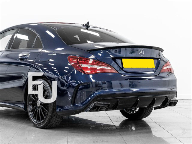 REAR DIFFUSER FOR MERCEDES AMG W117 C117 CLA45 GLOSS BLK QUAD EXHAUST TAIL PIPE