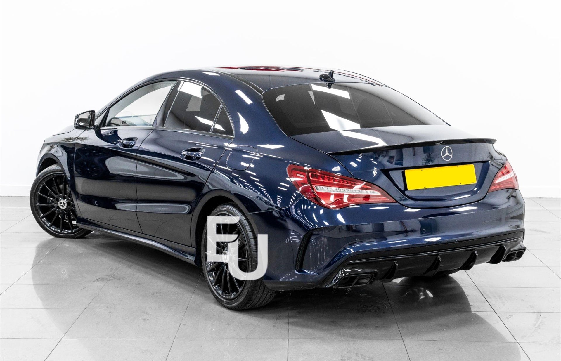 REAR DIFFUSER FOR MERCEDES AMG W117 C117 CLA45 GLOSS BLK QUAD EXHAUST TAIL PIPE