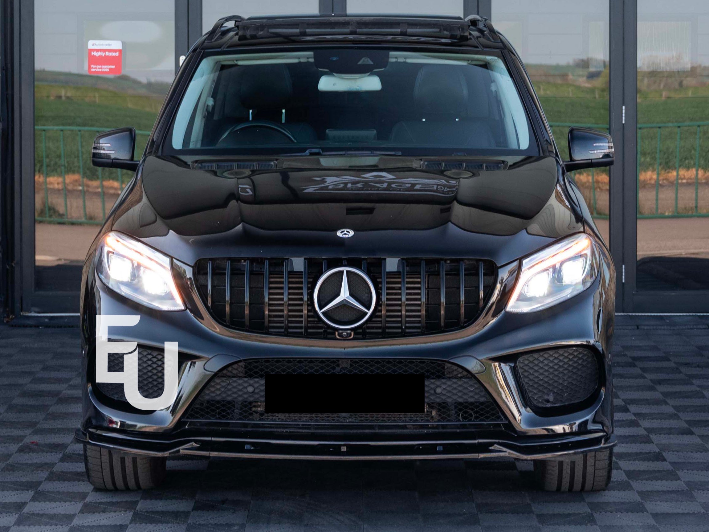 FRONT BUMPER LIP SPLITTER FOR MERCEDES W166 GLE SUV C292 15-18 GLOSS BLACK