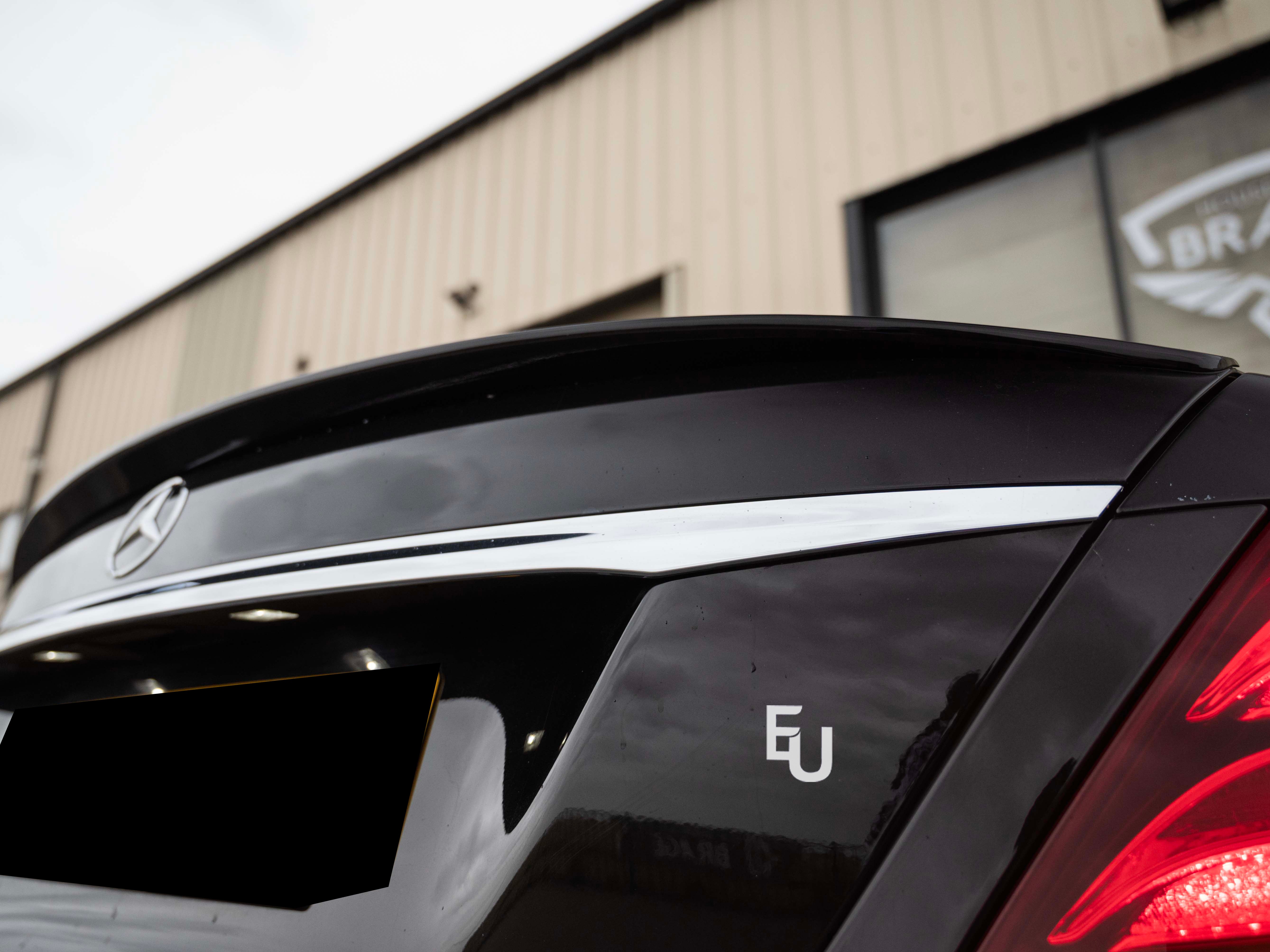 FOR MERCEDES E CLASS W213 SALOON C63 STYLE REAR BOOT SPOILER GLOSS BLACK 16-2020