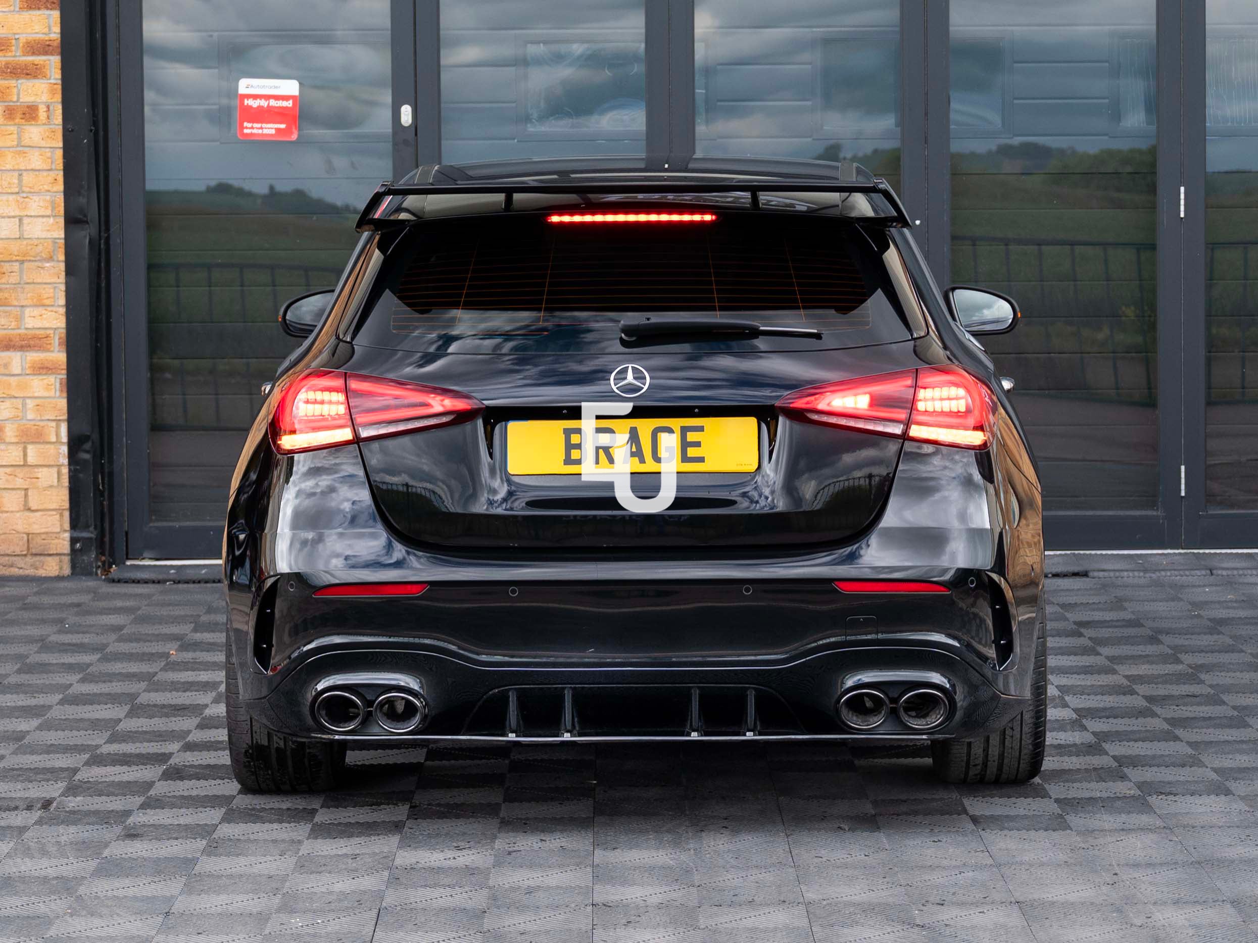 REAR BOOT SPOILER ROOF AMG STYLE FOR MERCEDES A CLASS W177 A45 2018+ GLOSS BLACK