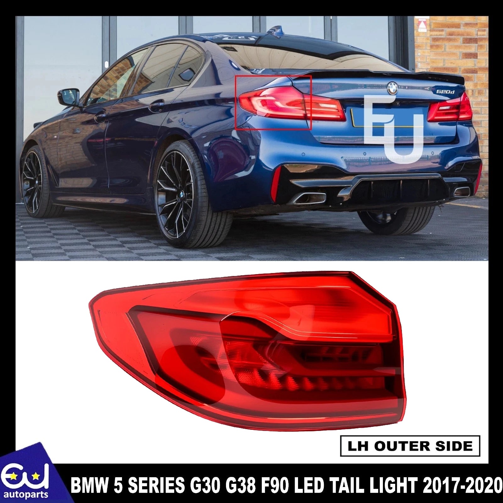 FOR BMW 5 SERIES G30 F90 LED OUTER REAR TAIL LIGHT LAMP PASSENGER LEFT PRE LCI