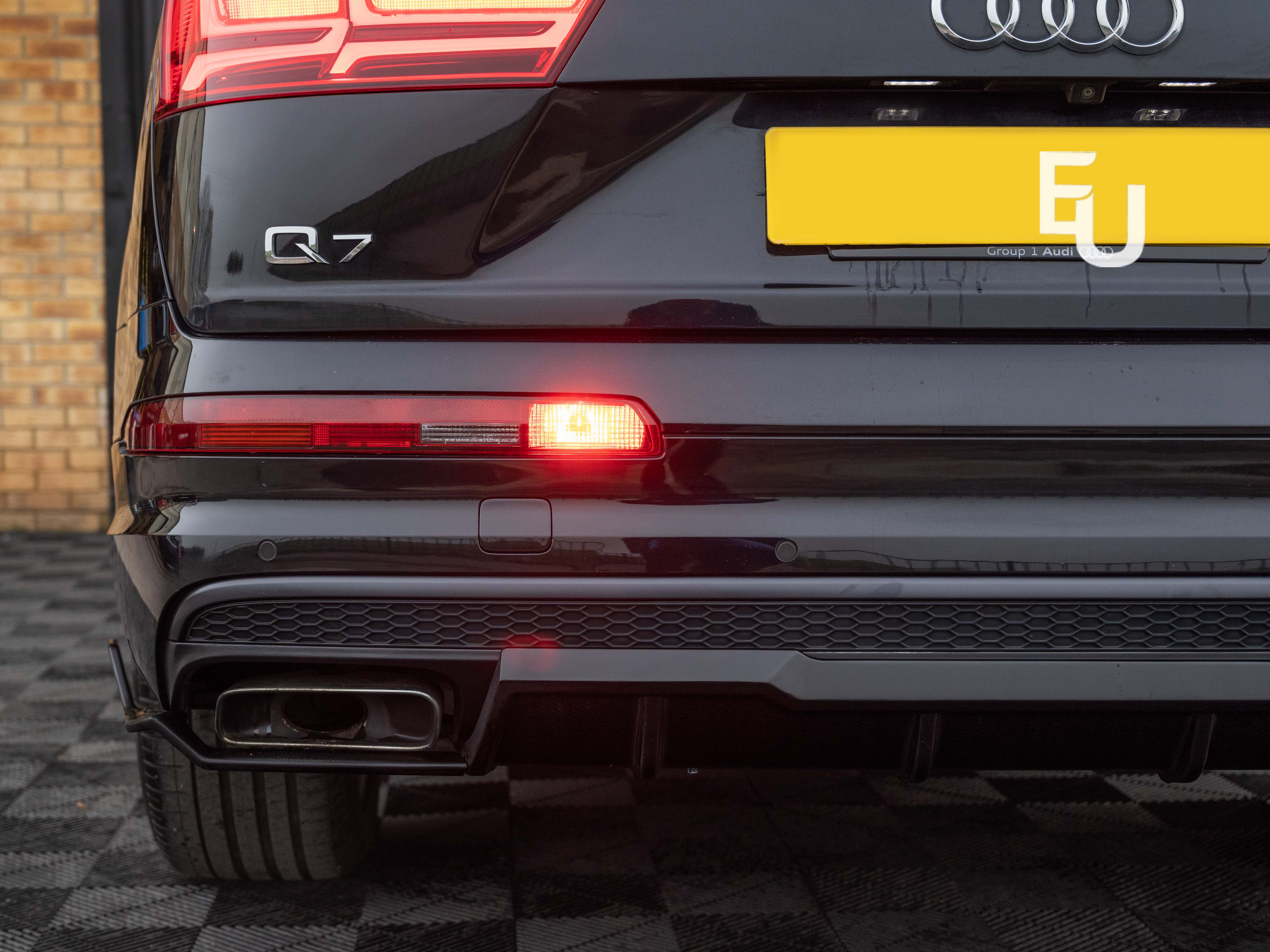 FOR AUDI Q7 SQ7 S LINE 4M REAR DIFFUSER BUMPER LIP SPLITTER SPOILER GLOSS BLACK