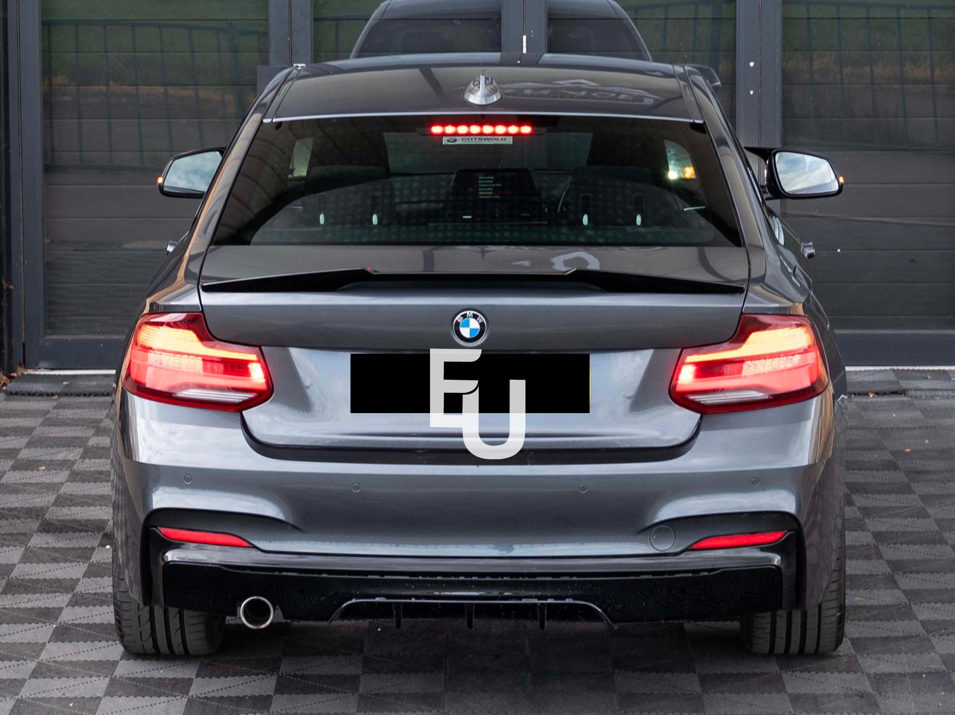MP STYLE REAR BUMPER DIFFUSER LIP SINGLE OUTLET FOR BMW 2 SERIES F22 F23 14-21