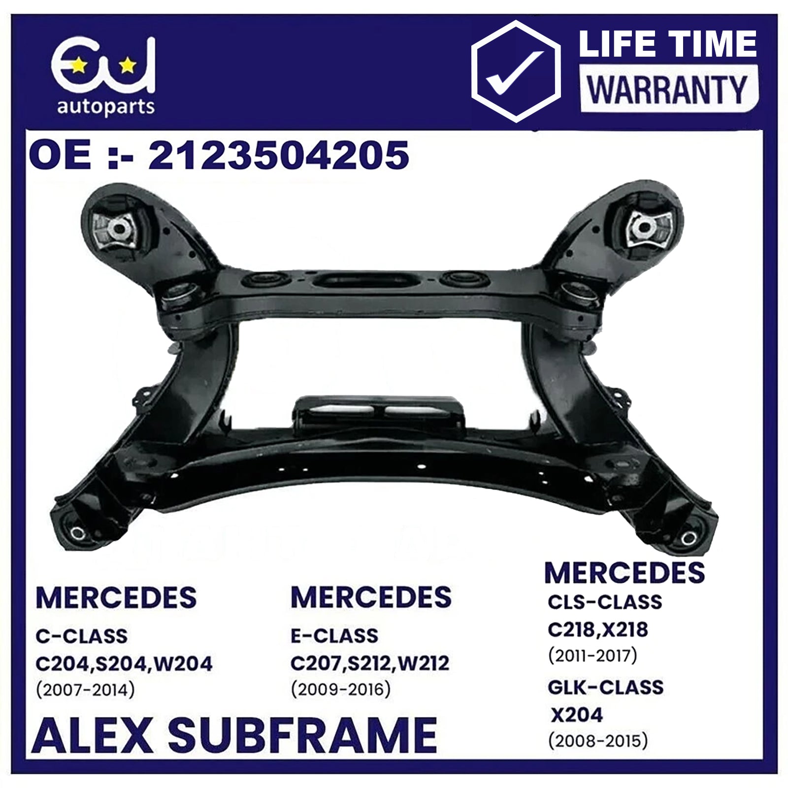 REAR AXLE SUBFRAME CROSSMEMBER FOR MERCEDES E-CLASS C207 S212 W212 2009-16 BOLTS