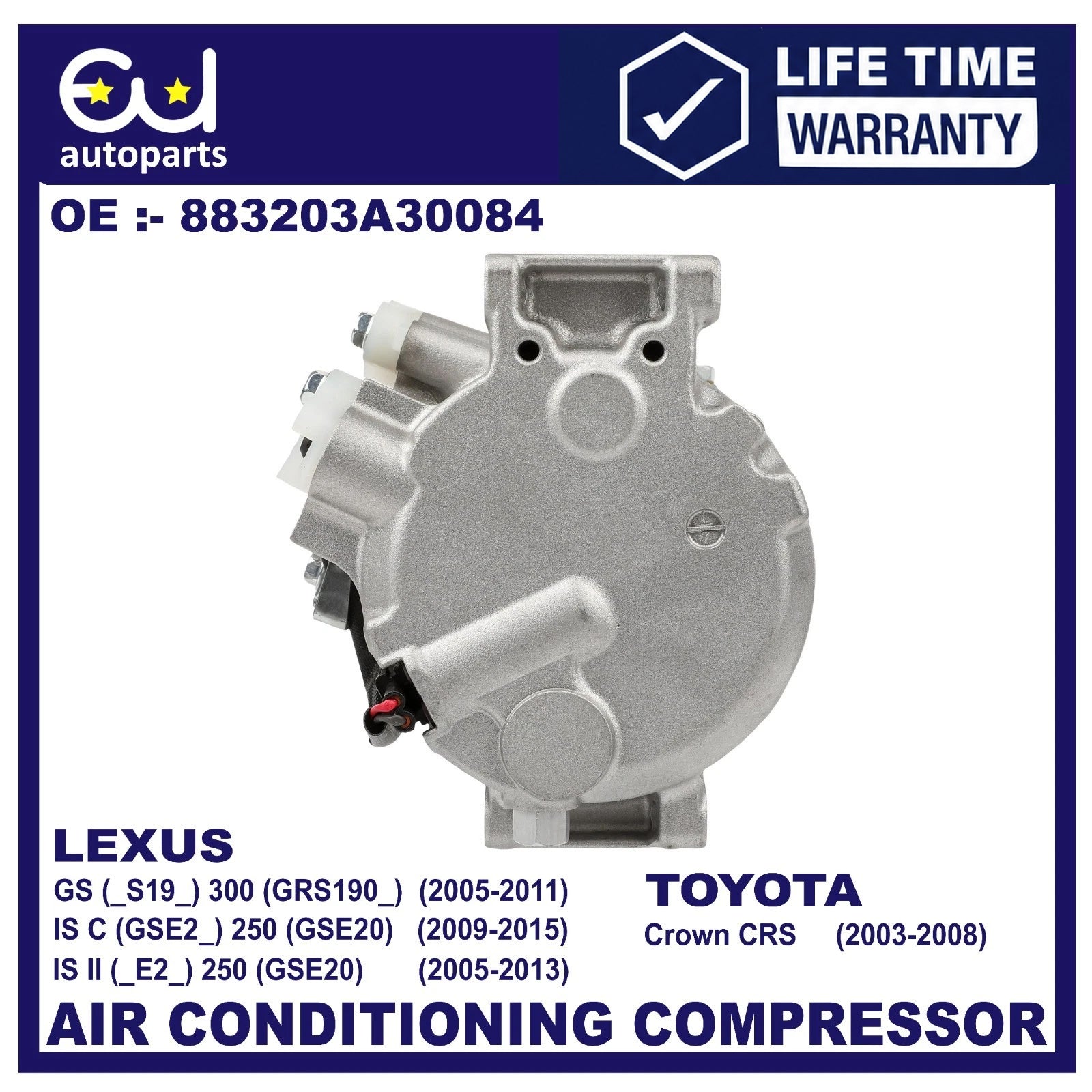 AIR CON AC COMPRESSOR FOR LEXUS GS300 IS250 IS350 RX350 U3 GSE2 S19 2.5 CROWN
