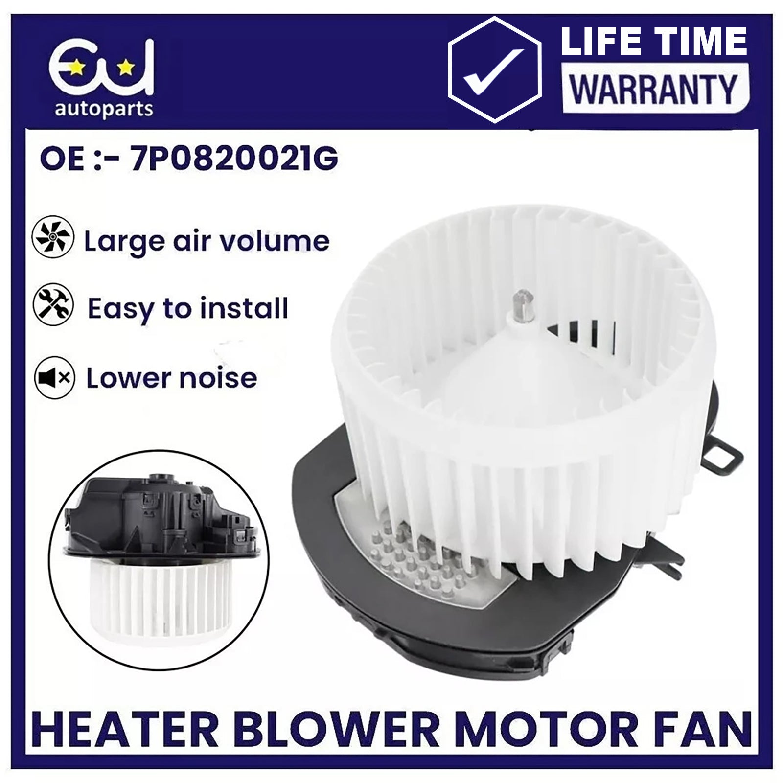 HEATER BLOWER MOTOR FAN FOR PORSCHE CAYENNE 92A VW TOUAREG 10-22 7P0820021G RHD