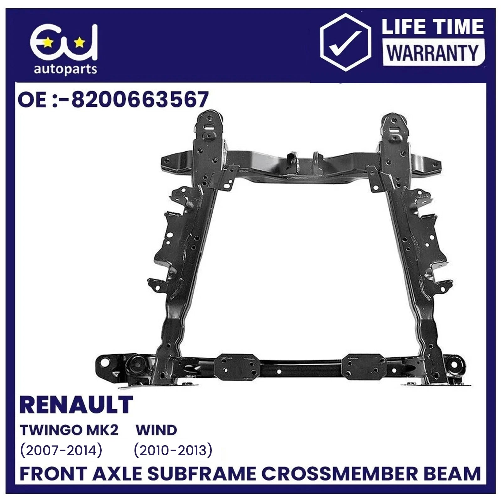 FRONT SUBFRAME CROSSMEMBER FOR RENAULT TWINGO MK2 CNO WIND E4M 07-14 544014669R