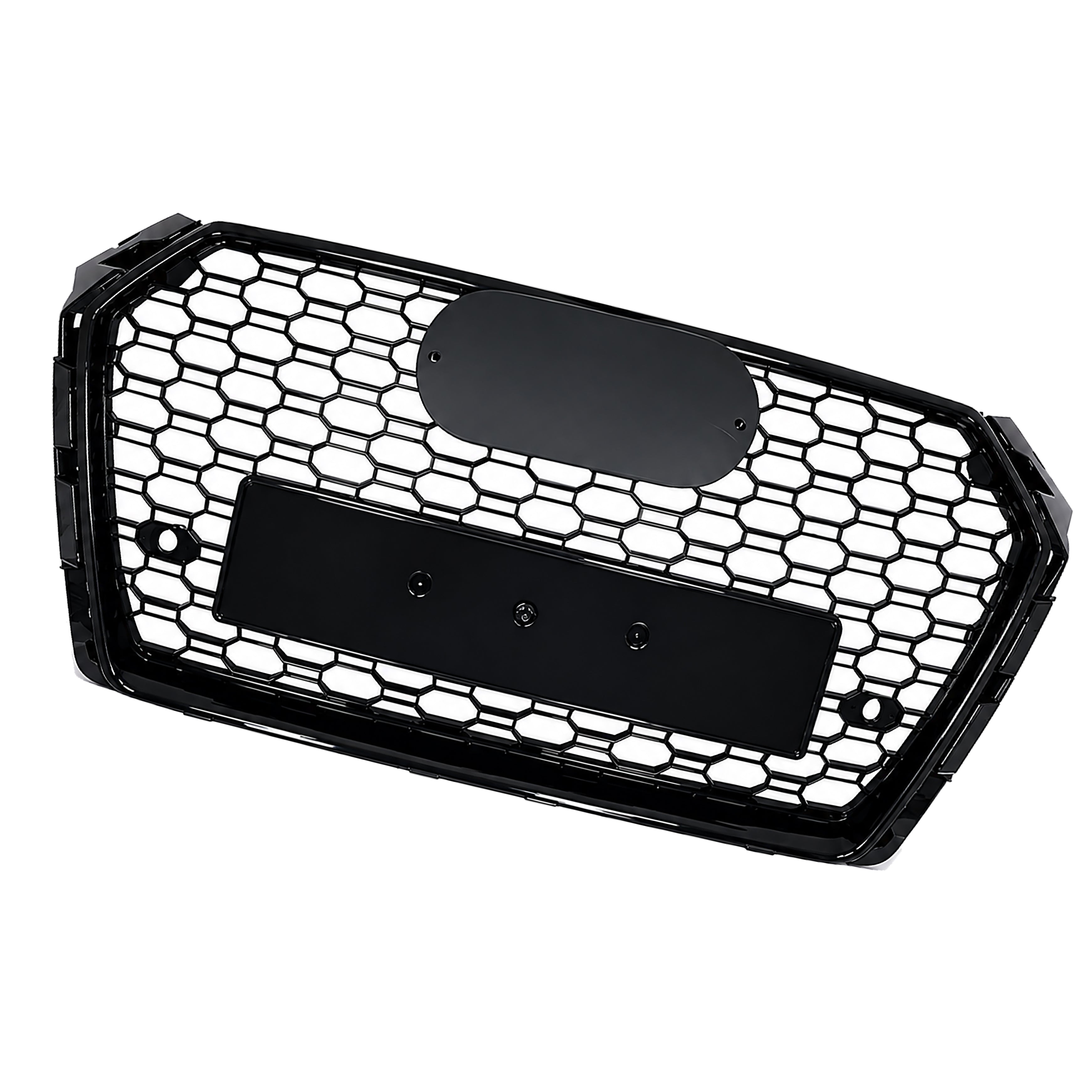 FRONT HONEYCOMB GRILLE RS4 STYLE GLOSS BLACK GRILLE FOR AUDI A4 S4 B9 15-19