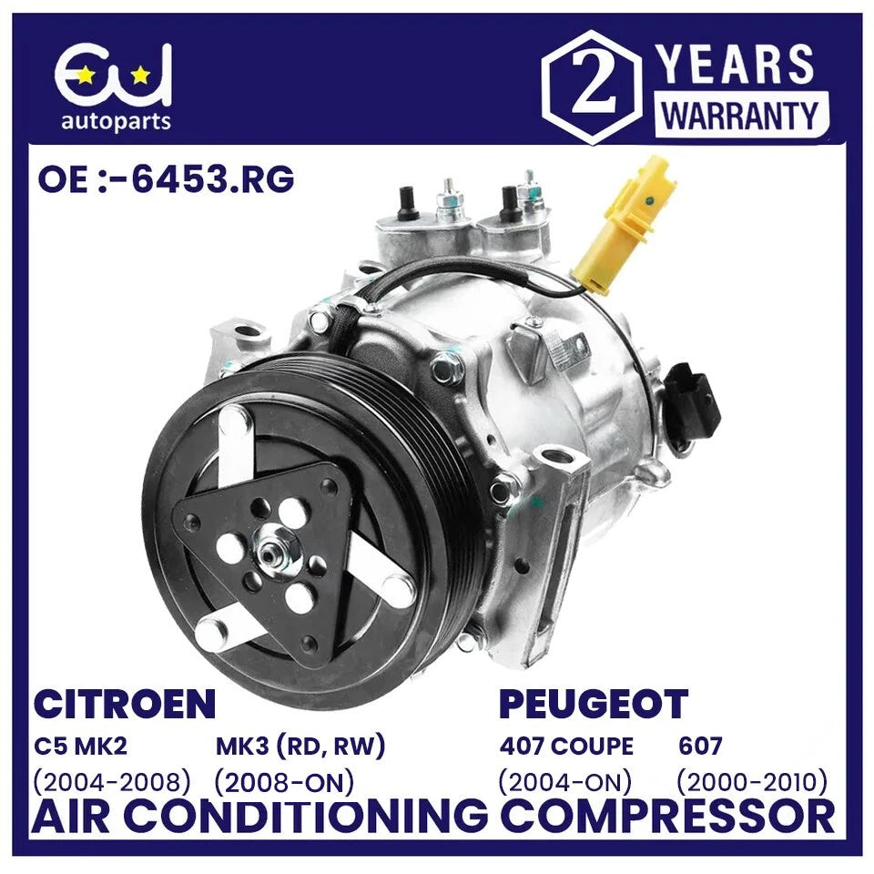 AIR CONDITIONING A/C COMPRESSOR FOR CITROEN C5 MK2 MK3 PEUGEOT 407 607 1.6 1.8